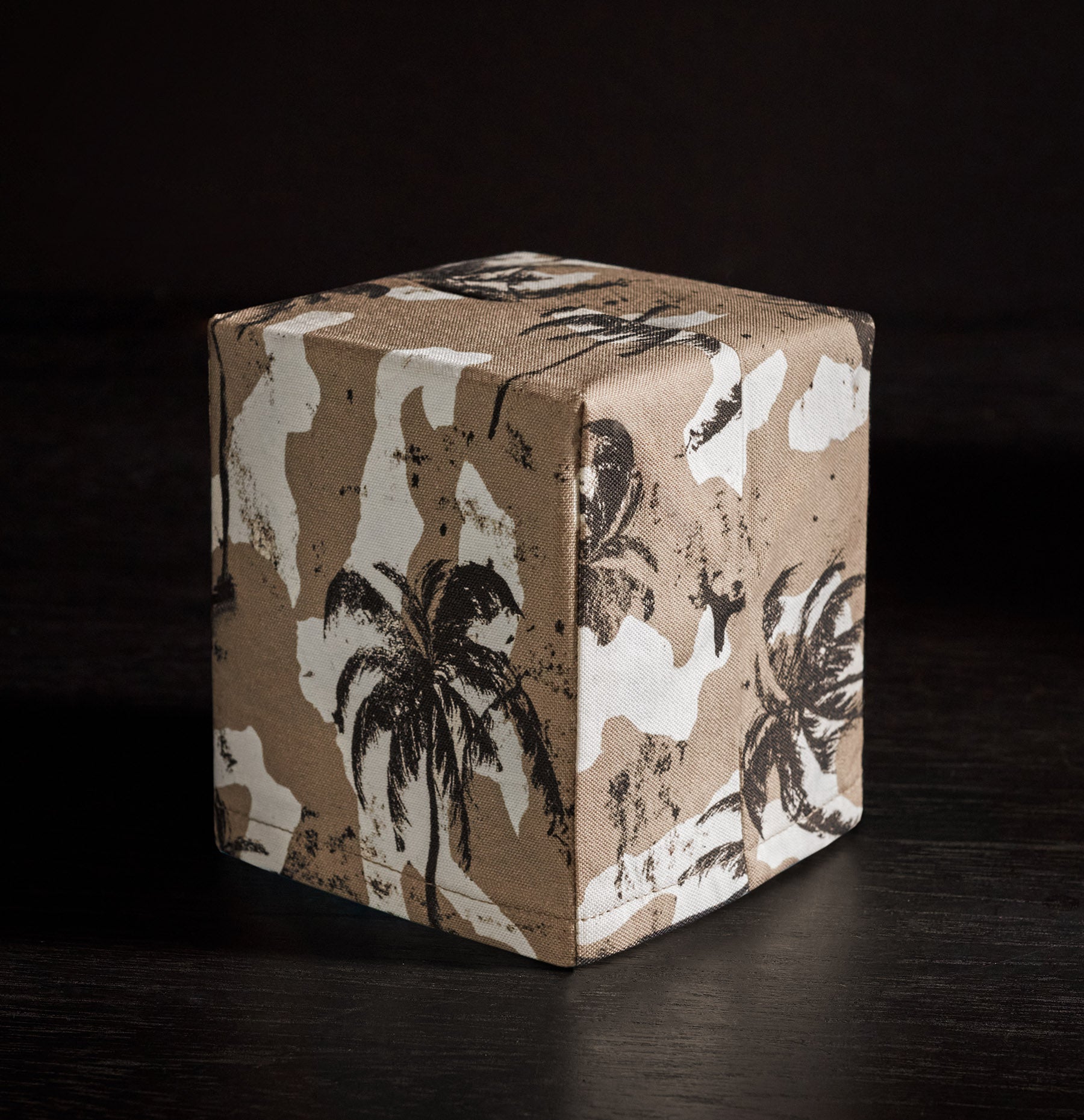 Palm Camo Tissue Box Cover - Desert Camouflage Design for Home & Office Decor | Stylish Tissue Holder for Living Room, Bedroom, or Bathroom