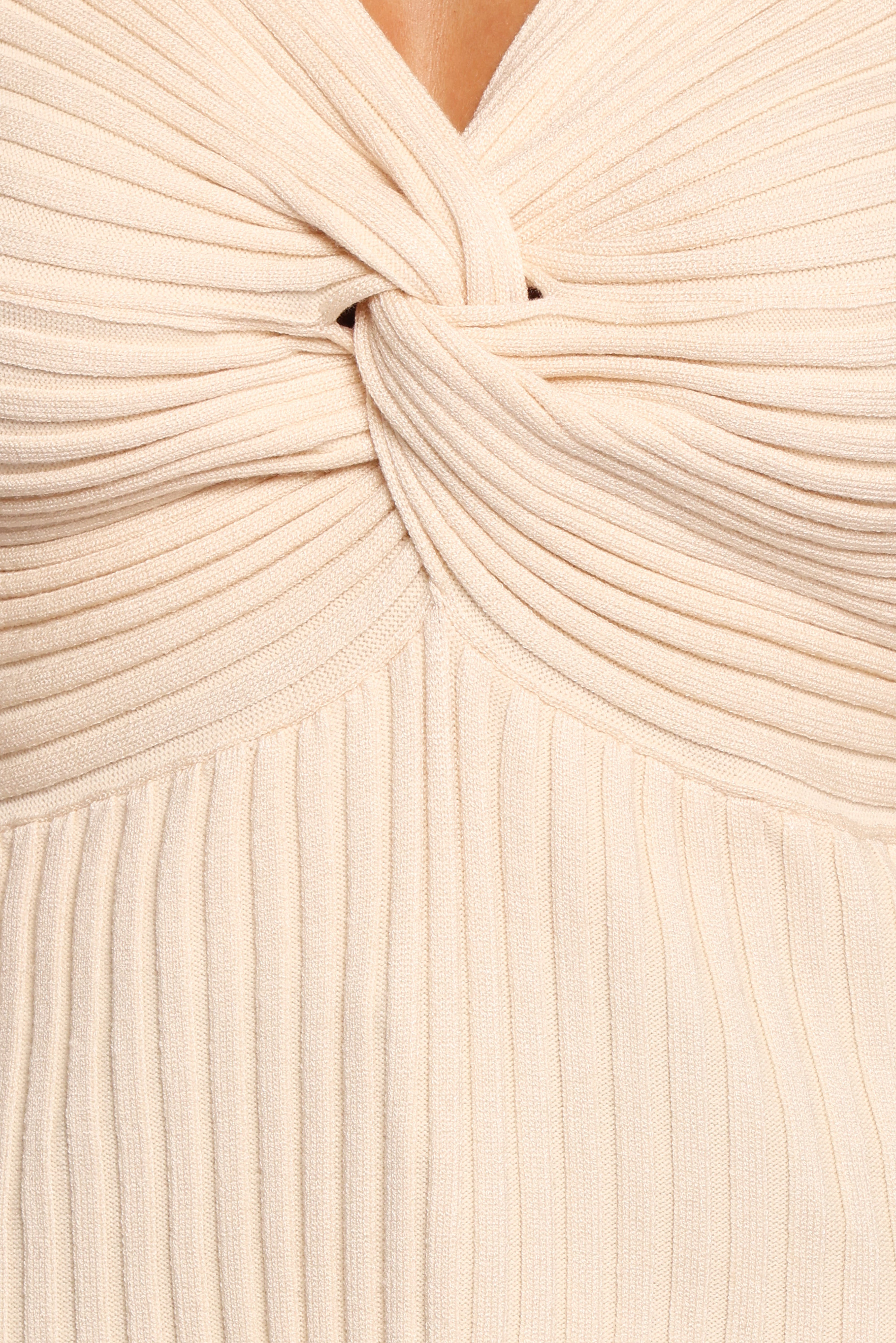 Demi Twist Detail Knit Top - Cream | Women's Fashion Tops for Casual Wear & Layering | Perfect for Everyday Outfits, Office & Date Nights