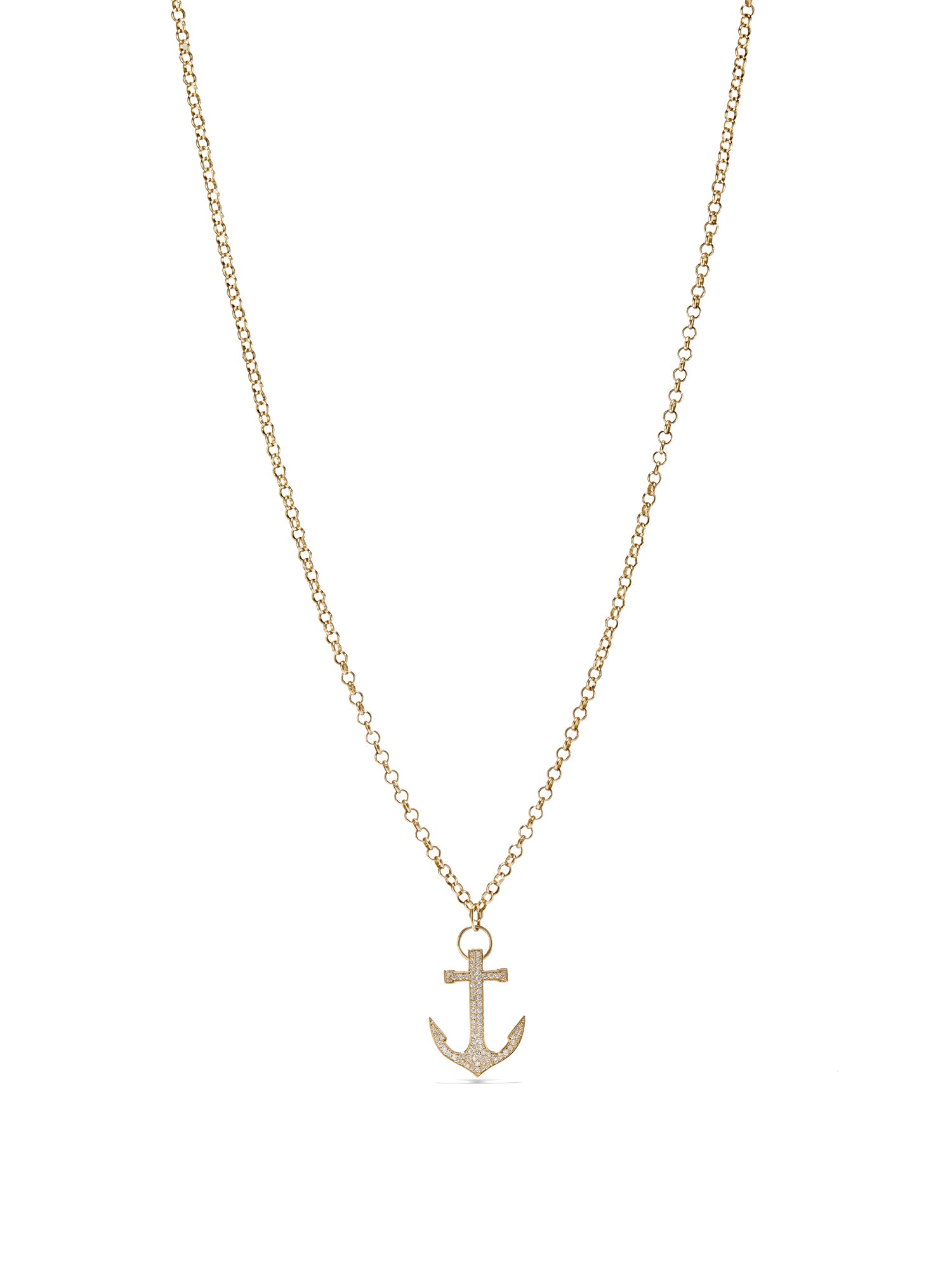 Pavé Diamond Anchor Necklace for Women - 14K Gold Plated Elegant Jewelry Gift for Her, Perfect for Anniversary, Birthday, Valentine's Day