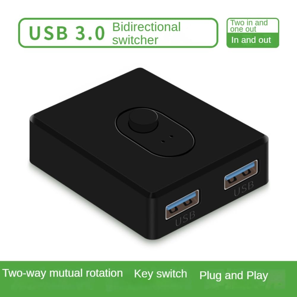 TDKFDWSDOA USB 3.0 KVM Switch - 4 Port USB Splitter Hub for Sharing Keyboard, Mouse, Printer & Peripherals Between 2 Computers - Compatible with Laptop, PC, Mac - Durable ABS Plastic Housing (Perfect for Home Office, Gaming Setup & Multi-Device Workspaces)