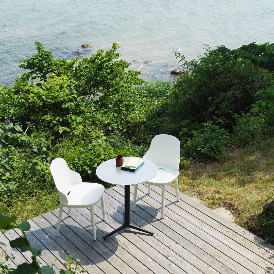 Allez Round Outdoor Cafe Table with 3 Legs - Durable Patio Bistro Set for Garden, Balcony & Restaurant Dining