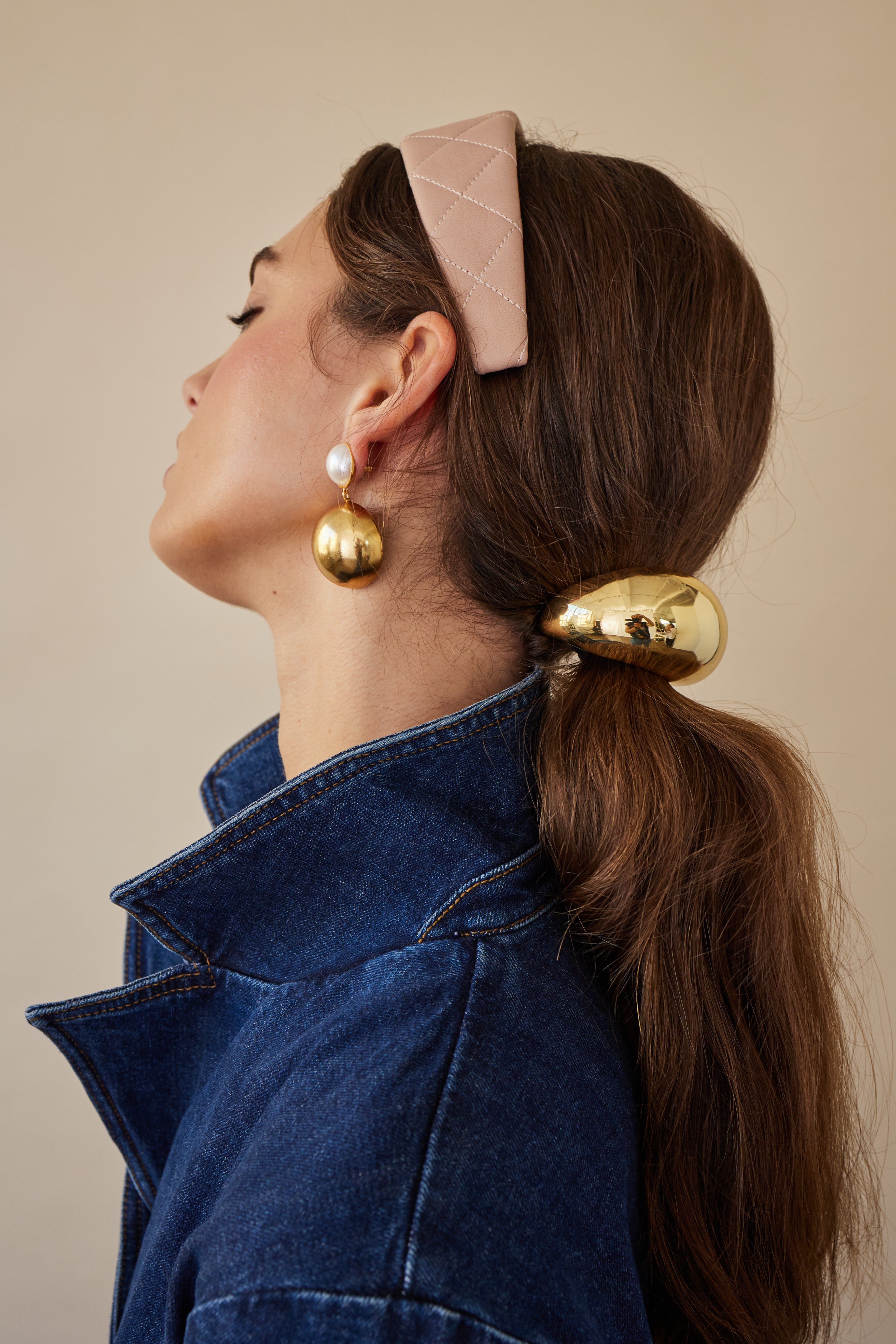 Glossy Dome Pony Cuff Bracelet - Elegant Shiny Dome Charm Bangle for Women - Perfect for Parties, Weddings & Everyday Fashion Accessories