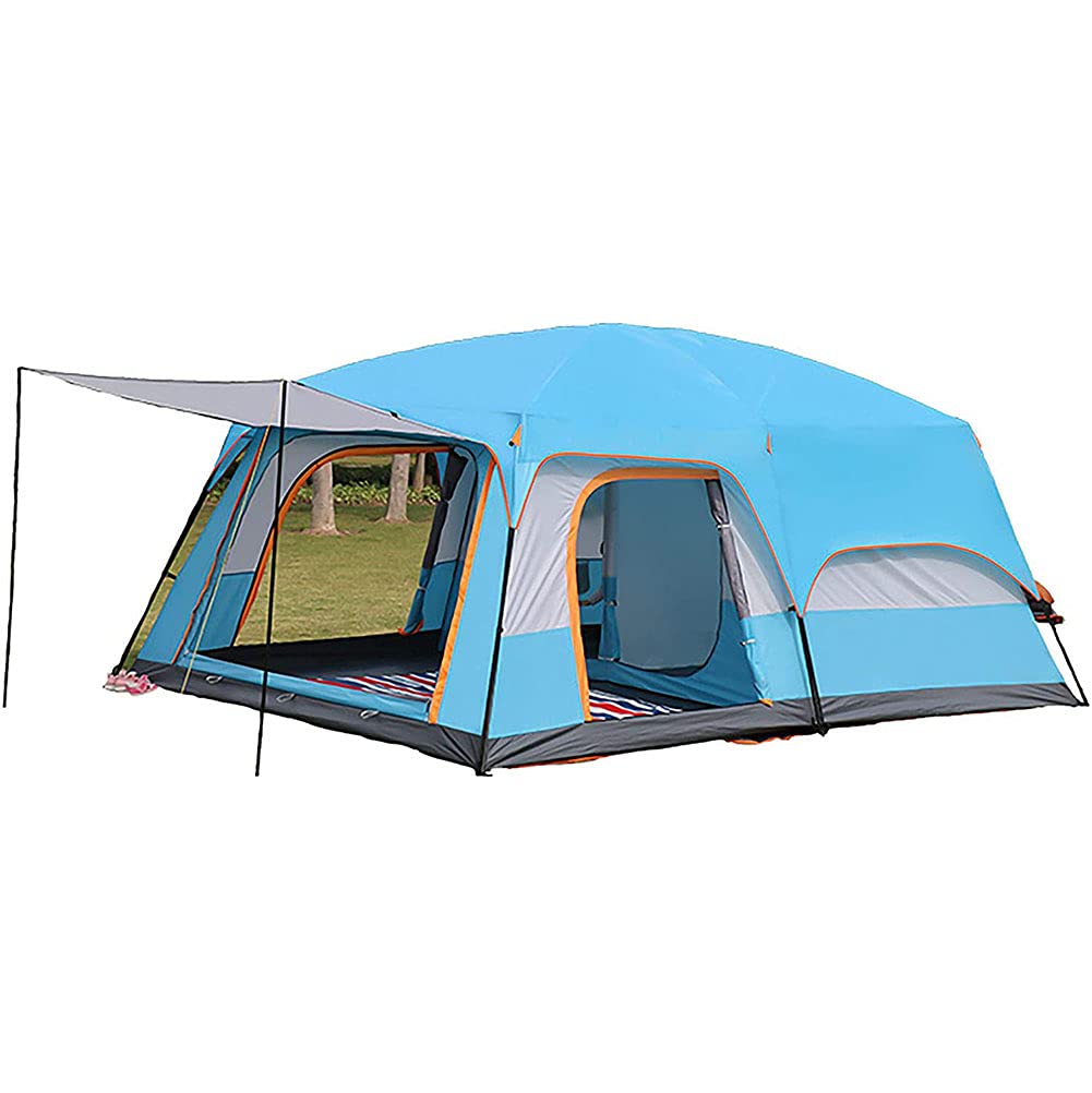 Double Layer Dome Family Tent Waterproof Camping Tent with 2 Extra Dark Sleeping Cabins for Outdoor Hiking, Camping & Climbing - Perfect for Family Adventures, Backpacking Trips and Wilderness Exploration