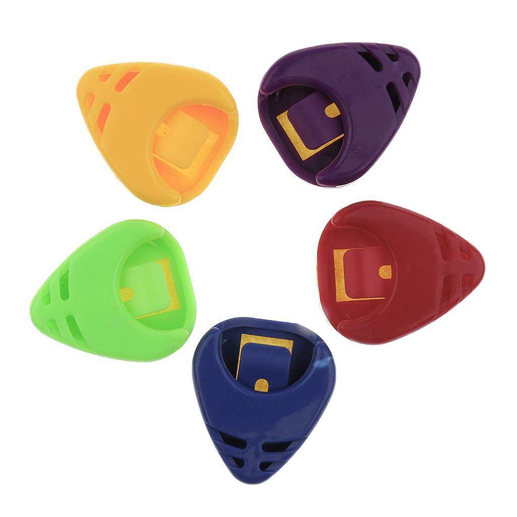 5-Piece Assorted Color Plastic Guitar Pick Holder Case - Durable Guitar Accessory for Musicians & Guitarists - Perfect for Practice, Performances & Travel