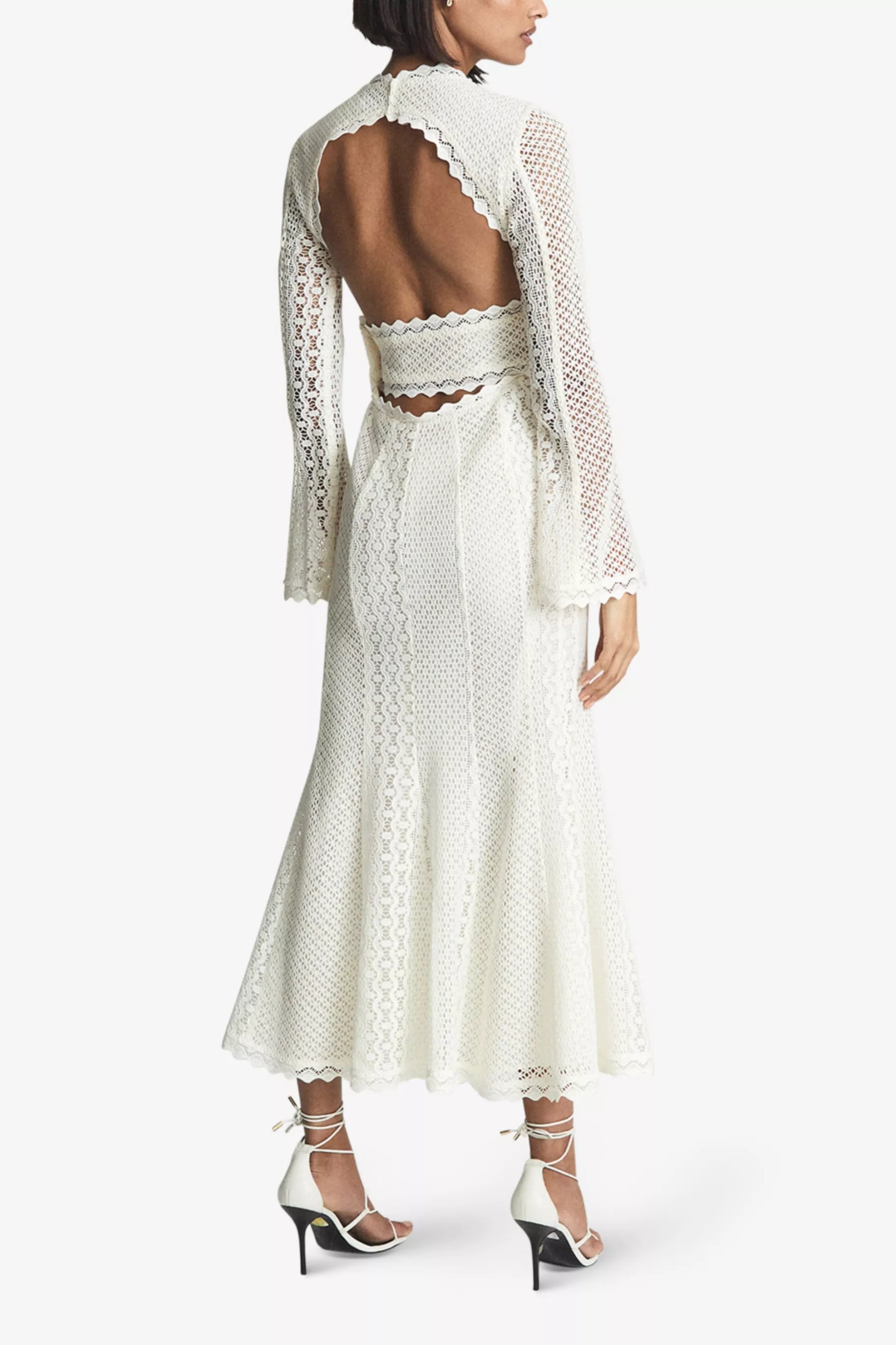Crochet Backless Midi Dress - Floral Lace Boho Summer Beach Dress for Women | Perfect for Vacations, Weddings & Date Nights