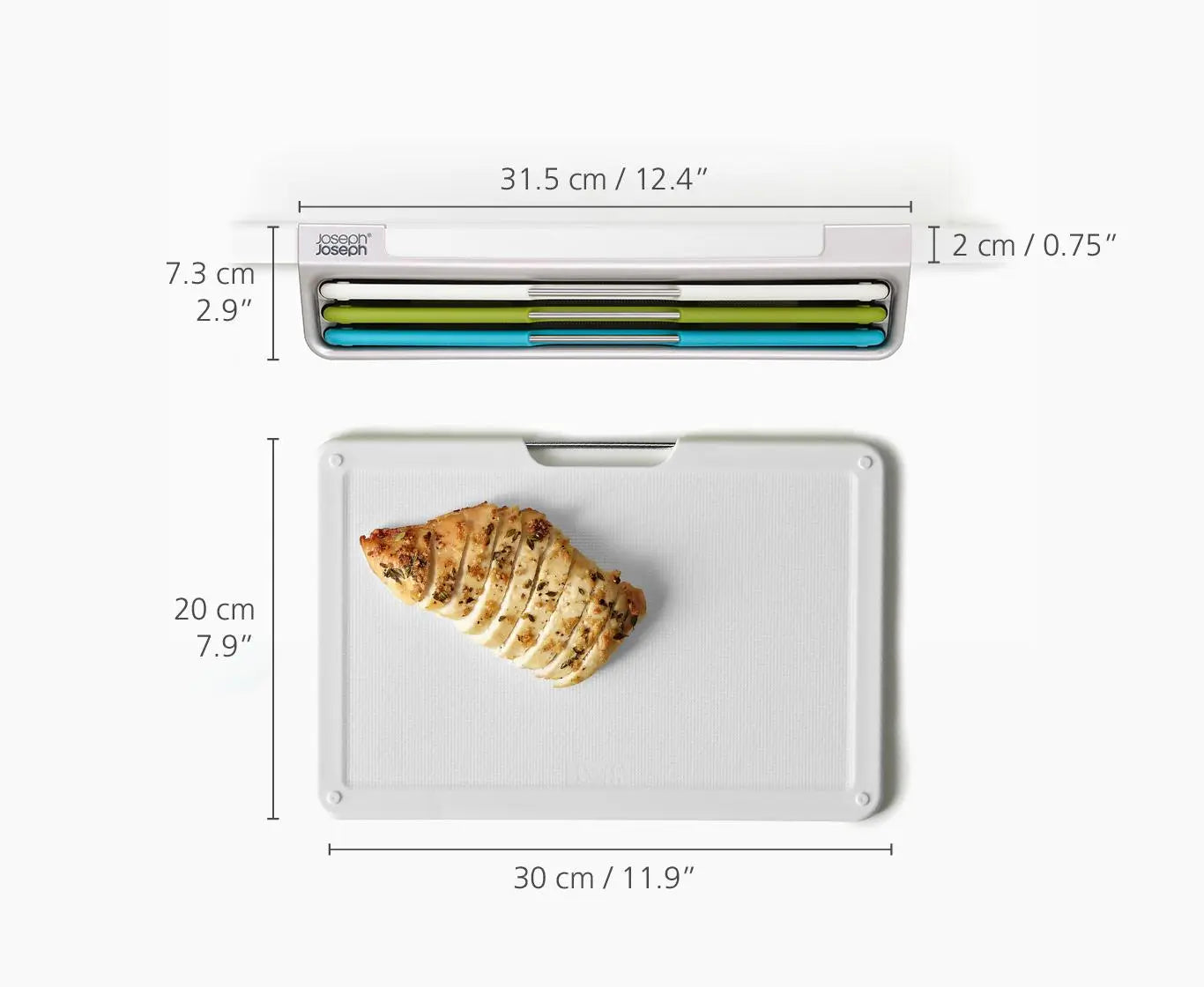 Folio™ Slim 3-Piece Under Shelf Multicolor Chopping Board Set - Space Saving Kitchen Organizer for Small Apartments & RVs