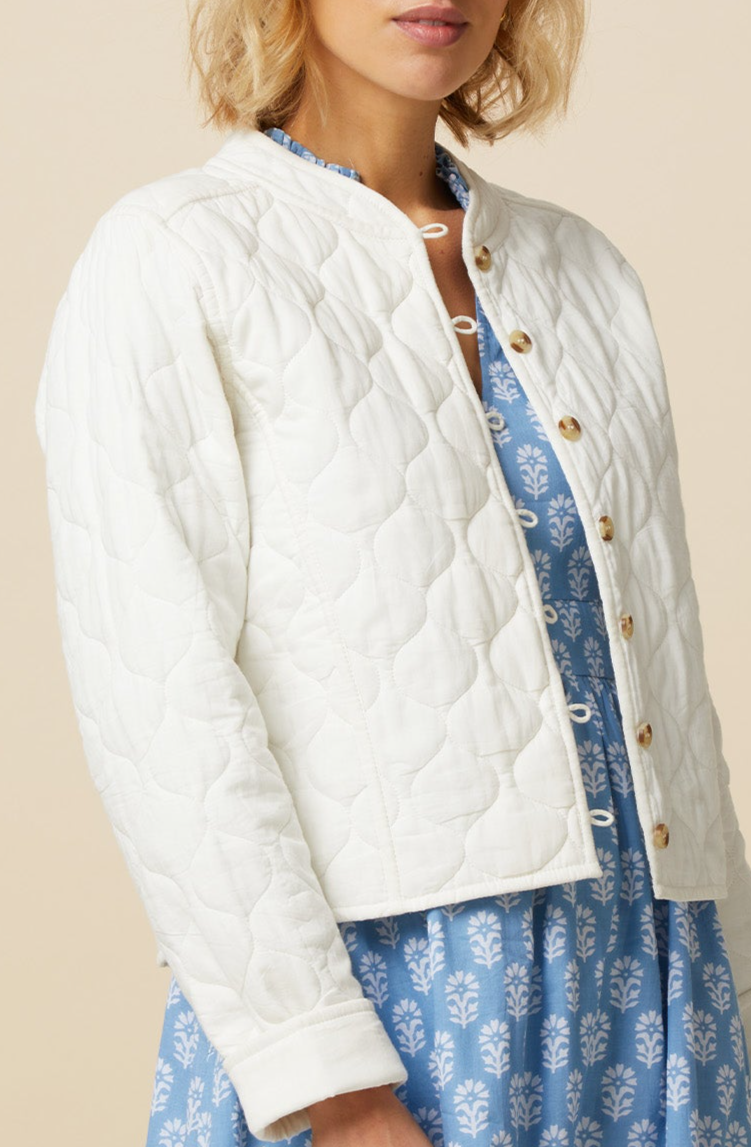 Polly Quilted Jacket for Women - Lightweight Cream Puffer Coat with Stylish Diamond Stitch Design | Perfect for Fall, Winter & Outdoor Activities