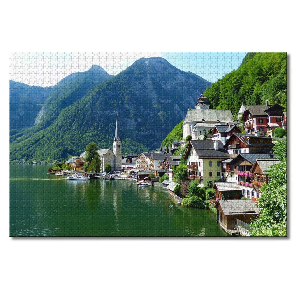 1000 Piece Austria Hallstatt Wooden Jigsaw Puzzle - Educational Family Game for Adults & Kids | Perfect Gift & Souvenir for Puzzle Lovers | Great for Family Bonding, Stress Relief & Home Decor