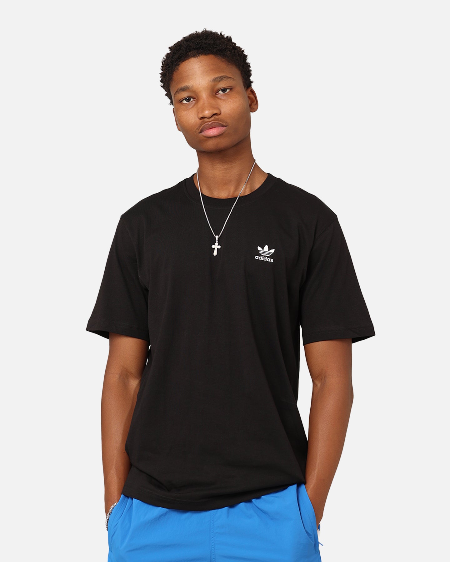 Adidas Trefoil Essentials T-Shirt for Men - Classic Black Cotton Tee for Casual Wear, Gym & Street Style