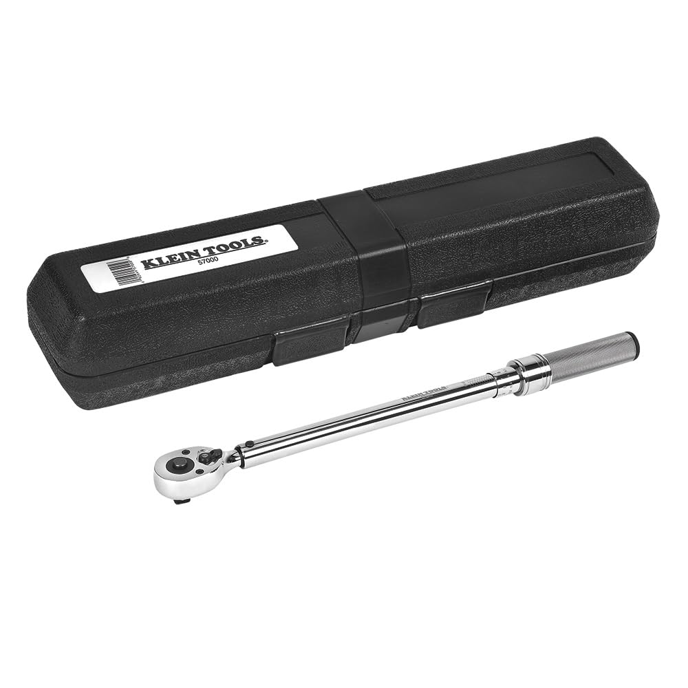 Klein Tools 57005 Torque-Sensing Wrench - 30 to 250 Inch/Pound Range, Micro-Adjustable Square-Drive Ratchet Head - Perfect for Automotive Repair, Industrial Maintenance & DIY Projects