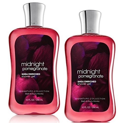 2 Pack Midnight Pomegranate Shea Butter Enriched Moisturizing Shower Gel - 10 Fl Oz Each - Hydrating Body Wash for Dry Skin - Perfect for Daily Use & Spa Day Relaxation