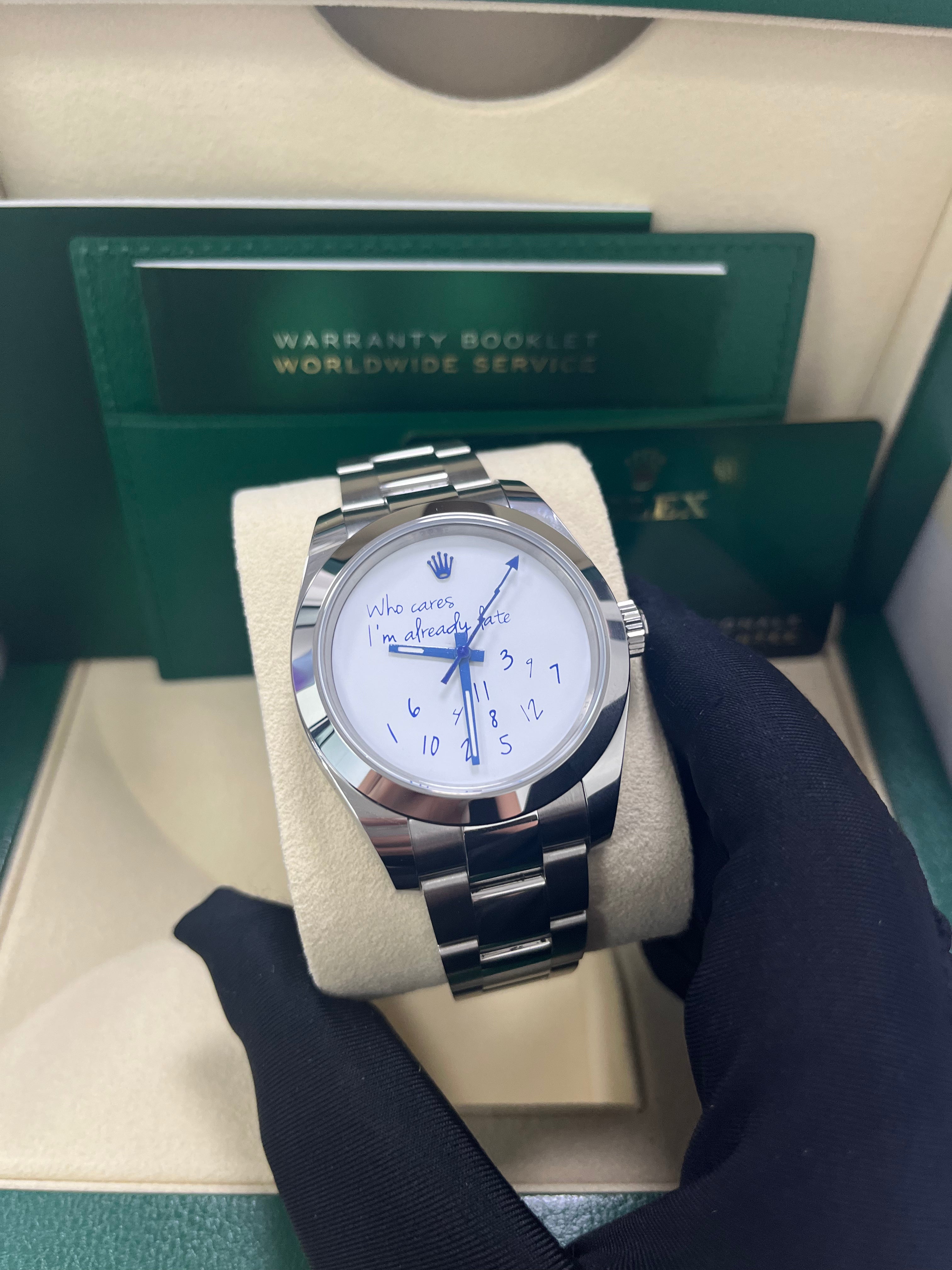 Rolex Steel Milgauss 116400GV Watch with Green Crystal - Custom Made Time Dial for Men, Luxury Sports & Everyday Wear