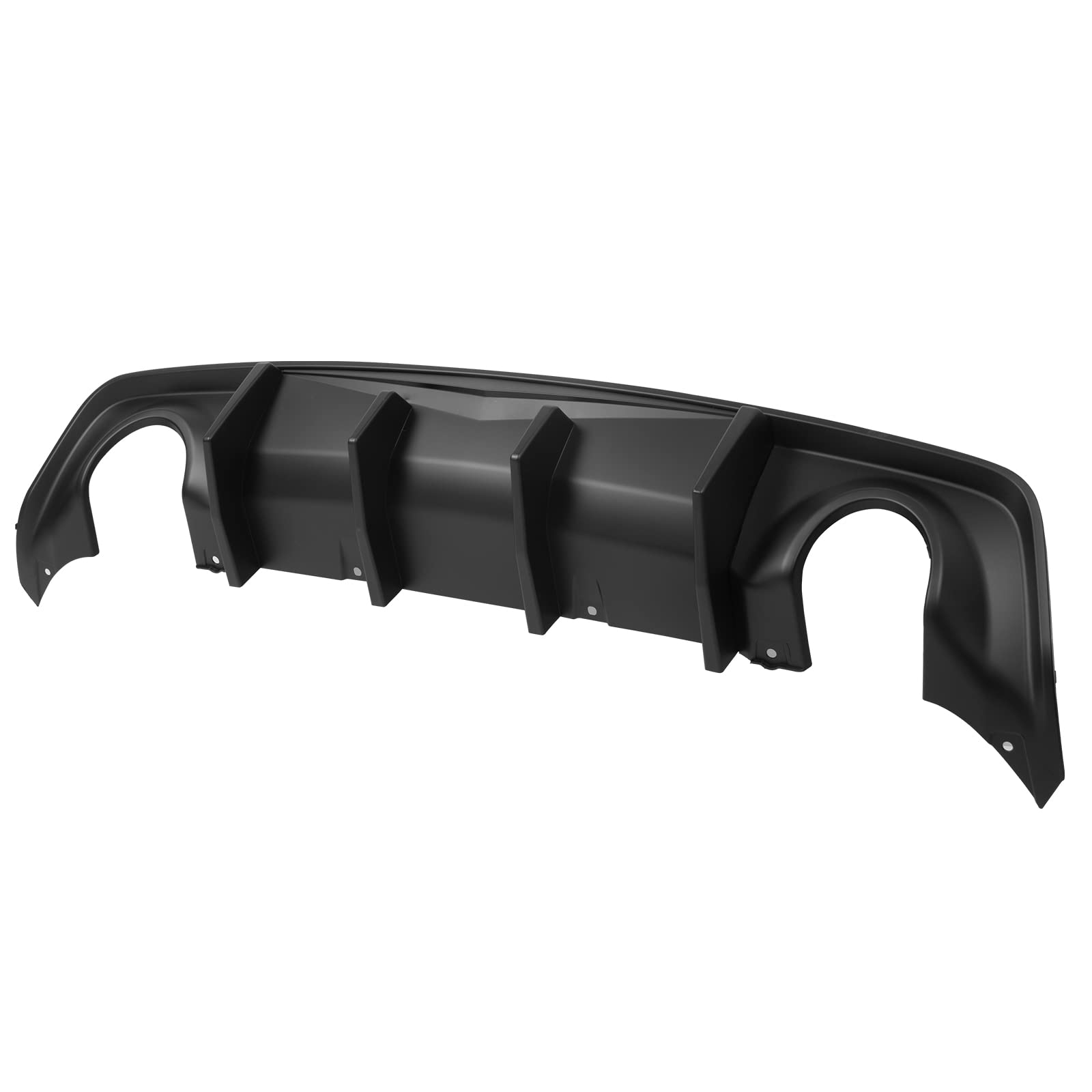 IKON MOTORSPORTS V2 Style Matte Black PP Rear Diffuser Bumper Lip with 4 Shark Fins for 2020-2023 Dodge Charger Widebody - Upgrade Your Car's Aerodynamics & Style for Street Racing & Show Cars