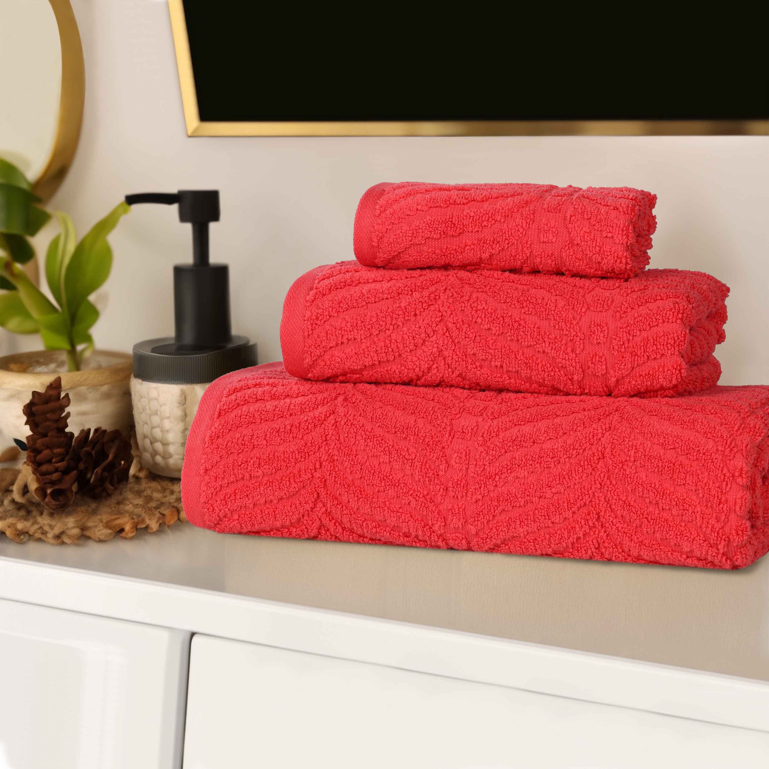Premium Zero Twist Cotton Jacquard Towel Set - 3 Piece Luxury Bath Towels with Elegant Chevron Pattern for Spa, Bathroom & Guest Use