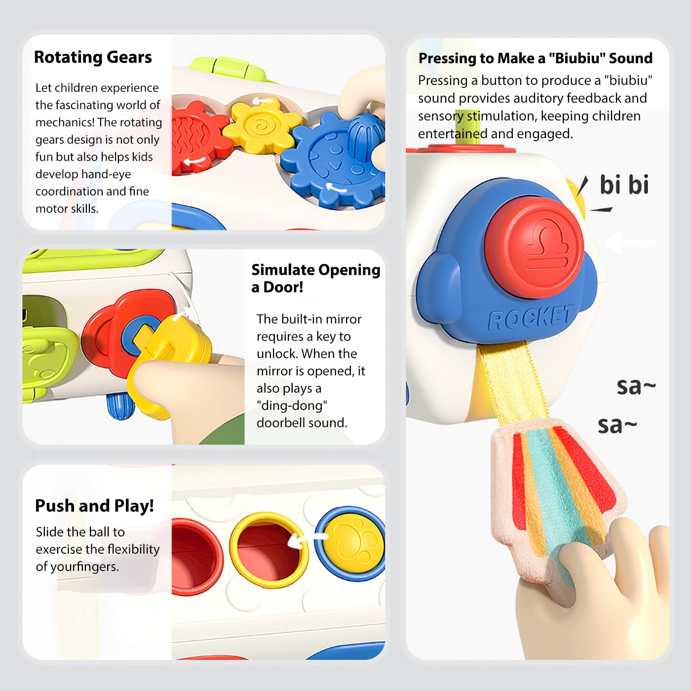 Montessori Busy Cube Sensory Toy for 1 Year Old Toddlers - Educational Learning Activity Cube for Babies 6-18 Months - Perfect Travel Toy for Airplane & Car Rides - Gift for 1 Year Old Boys & Girls | Develop Fine Motor Skills During Playtime & Travel