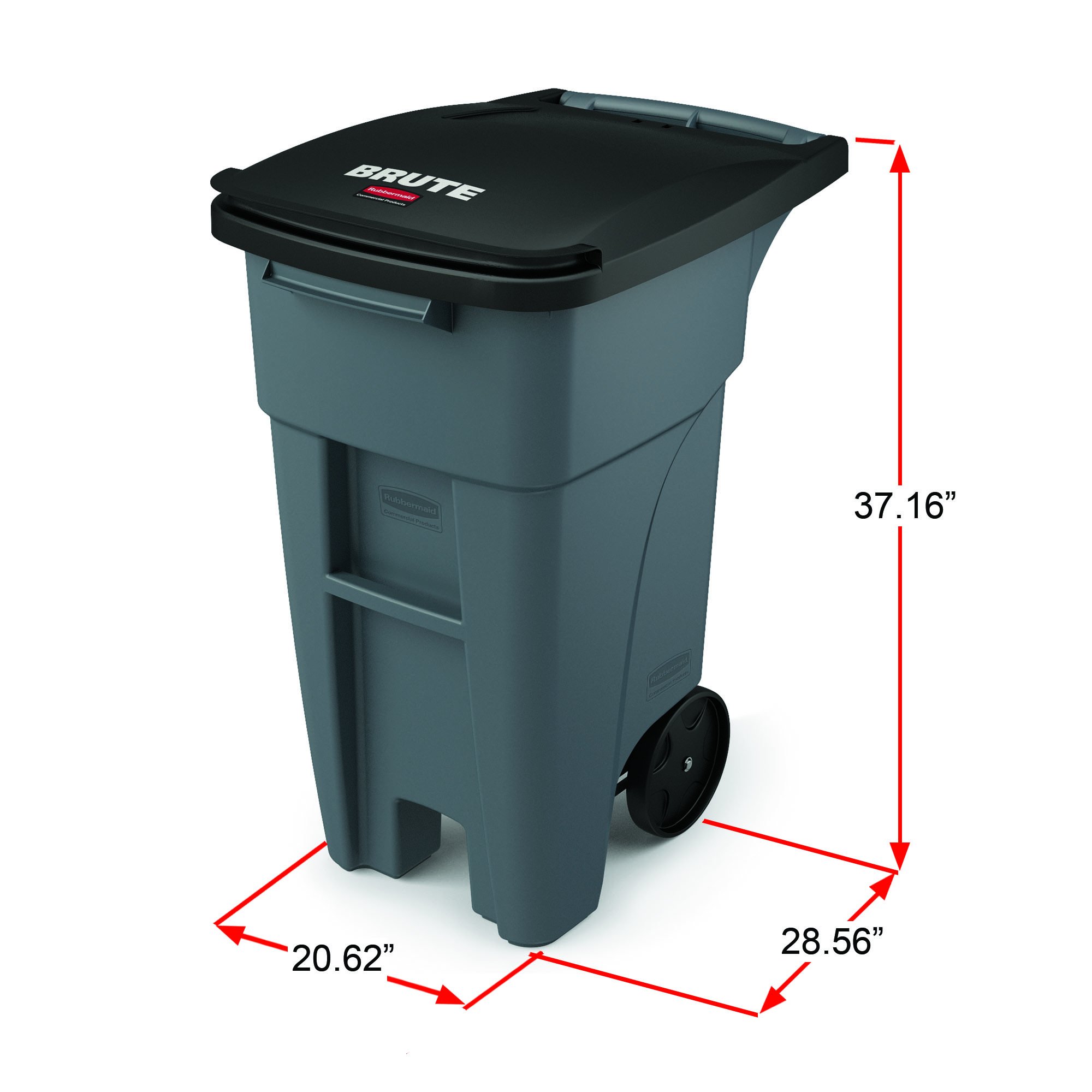 Rubbermaid Commercial BRUTE 32-Gallon Heavy-Duty Wheeled Trash Can - Blue - Durable Garbage Bin for Restaurants, Hospitals, Offices, Warehouses & Garages - Ideal for High-Traffic Areas & Industrial Use