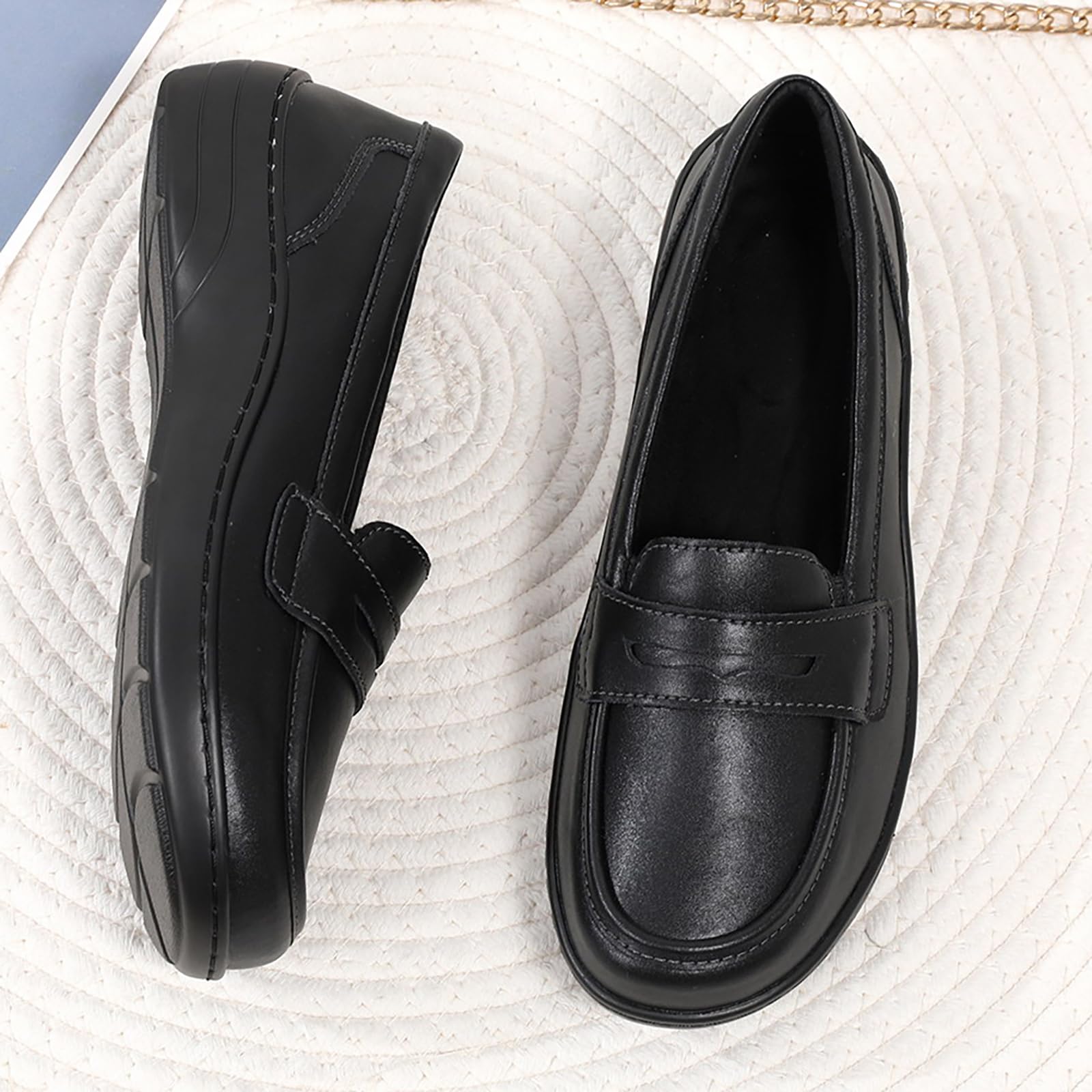 QAE Women's Leather Loafers - Orthopedic Comfort Slip-On Casual Shoes for Walking, Work & Dress | Perfect for Office, Travel & Everyday Wear