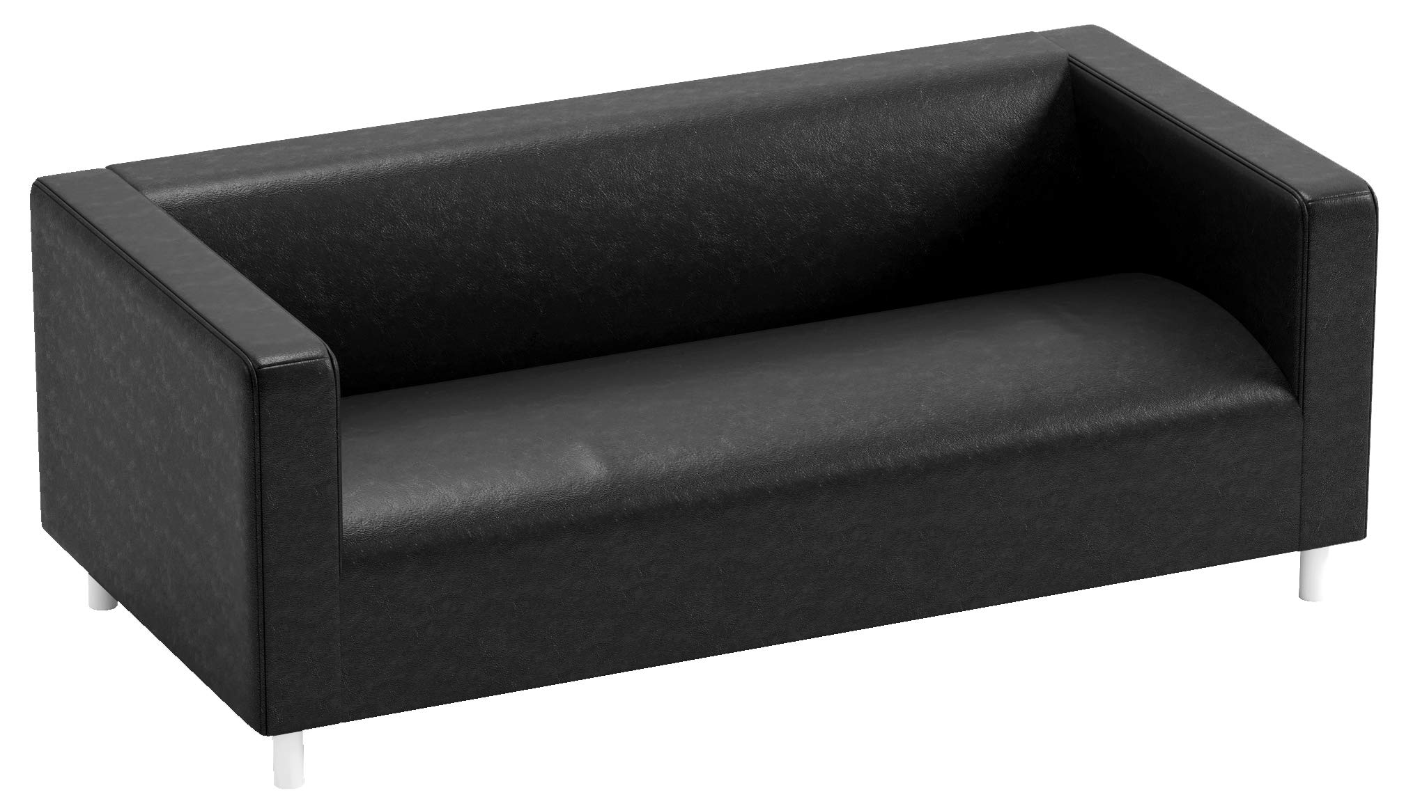 PU Leather Sofa Slipcover for IKEA Klippan Loveseat - Black Faux Leather Replacement Cover | Perfect for Home Decor & Living Room Protection