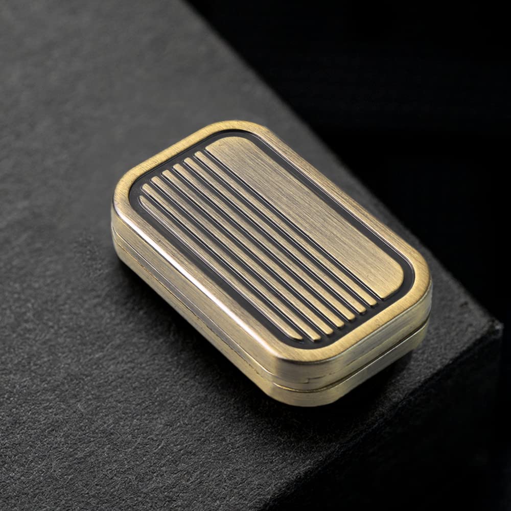 Premium Magnetic Metal Fidget Toy - Stress Relief Poker Push Slider for Adults | EDC Haptic Coin Desk Toy | Perfect Gift for Men, Boyfriend & Father | Office, Home & Travel Use (Brass CP3)