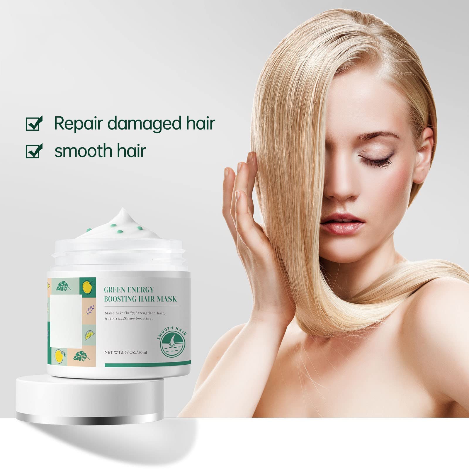 Hocossy Keratin Hair Mask for Dry Damaged Hair - Intensive Deep Conditioning Treatment for Moisturizing & Smoothing - Hair Repair for Women & Men - 50g - Perfect for Salon-Quality Hair Care at Home