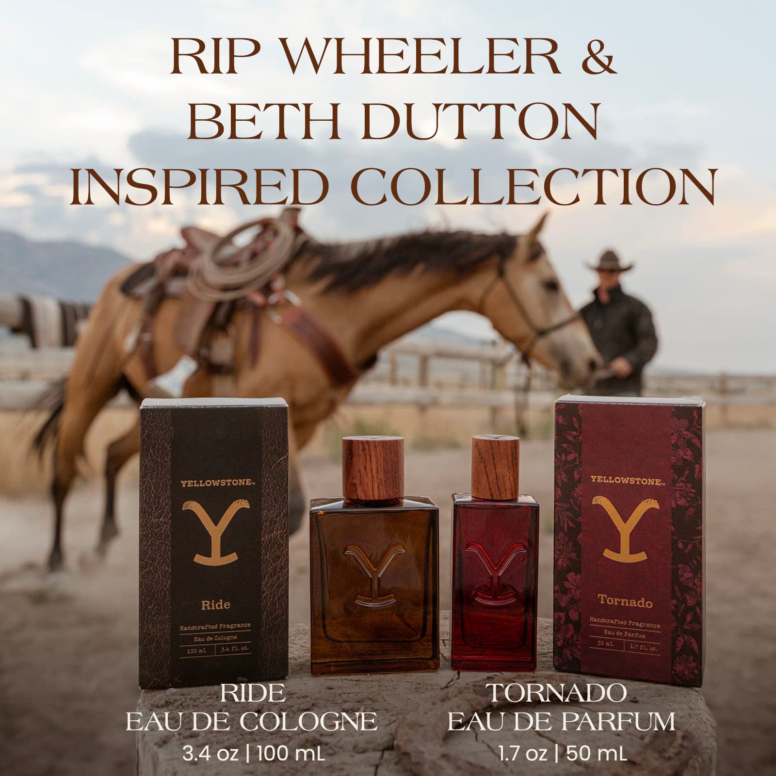 Tru Fragrance Beauty Yellowstone Ride Men's Cologne & Tornado Women's Perfume Set - His & Her Gift Bundle for Couples, Romantic Date Night & Anniversary Gifts
