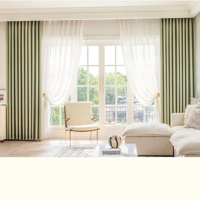 Elena Striped Chenille Curtain Swatch - Soft Textured Window Drapes for Living Room & Bedroom Decor