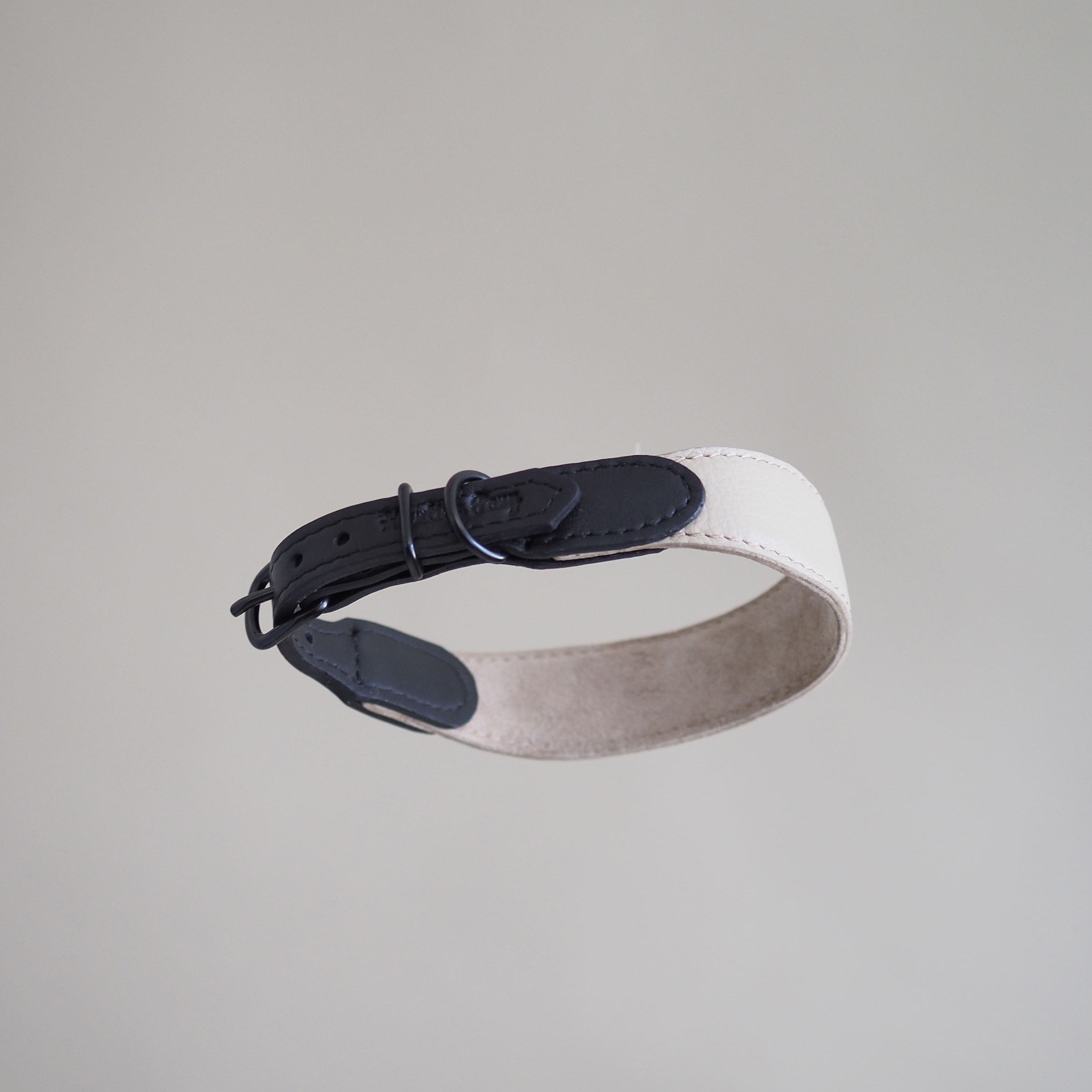 Stylish Beige & Black Dog Collar with Pony Knot Design - Perfect for Daily Walks, Training, and Outdoor Adventures