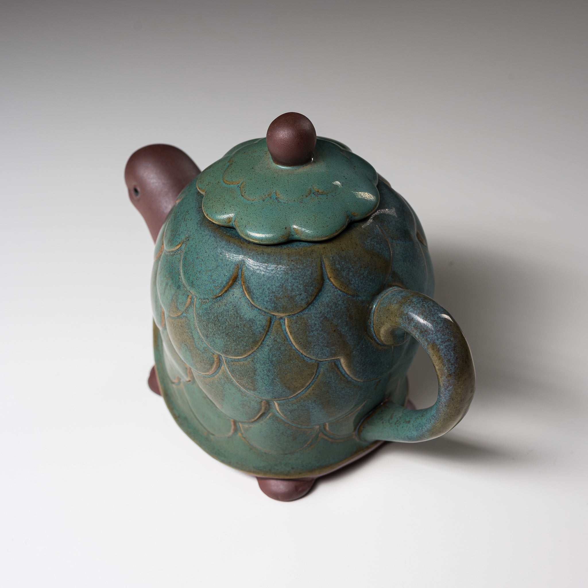 Seto Ware KASHIWA Animal Teapot - Handcrafted Japanese Turtle Teapot, Ceramic Tea Pot with Infuser | Perfect for Japanese Tea Ceremony, Home Decor & Unique Gift