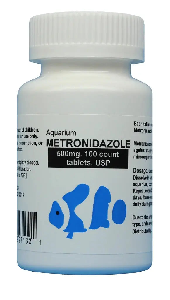 Thomas Labs Fish Metronidazole 500 mg Tablets - 60 Count Antibacterial Treatment for Aquarium Fish | Effective Against Parasites & Bacterial Infections