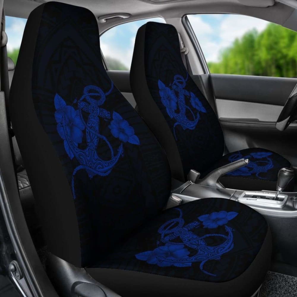 Premium Anchor Blue Polyester Tribal Print Car Seat Covers - Universal Fit for Cars, Trucks & SUVs - Durable, Stylish Protection for Daily Commutes & Road Trips