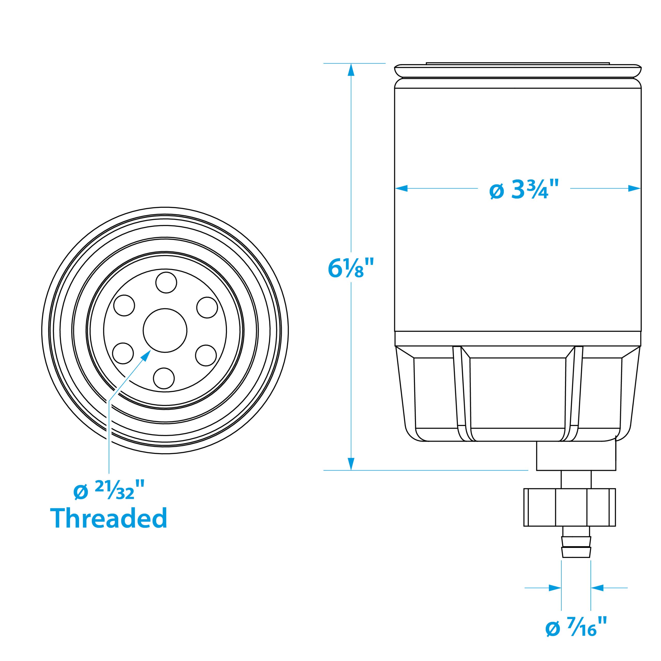 Seachoice Marine Fuel Water Separator Filter - Clear Plastic Bowl with Easy Drain - for Boats, Jet Skis & Marine Engines - Prevents Water Contamination in Fuel Systems