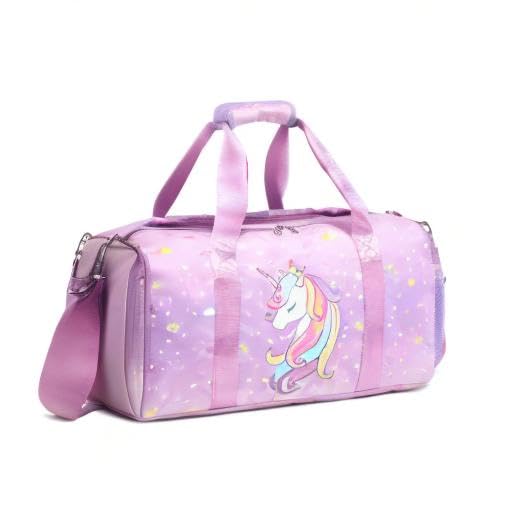 Girls Sports Duffel Bag - Gym & Dance Weekender with Shoe Compartment | Perfect for Travel & Ballet Practice