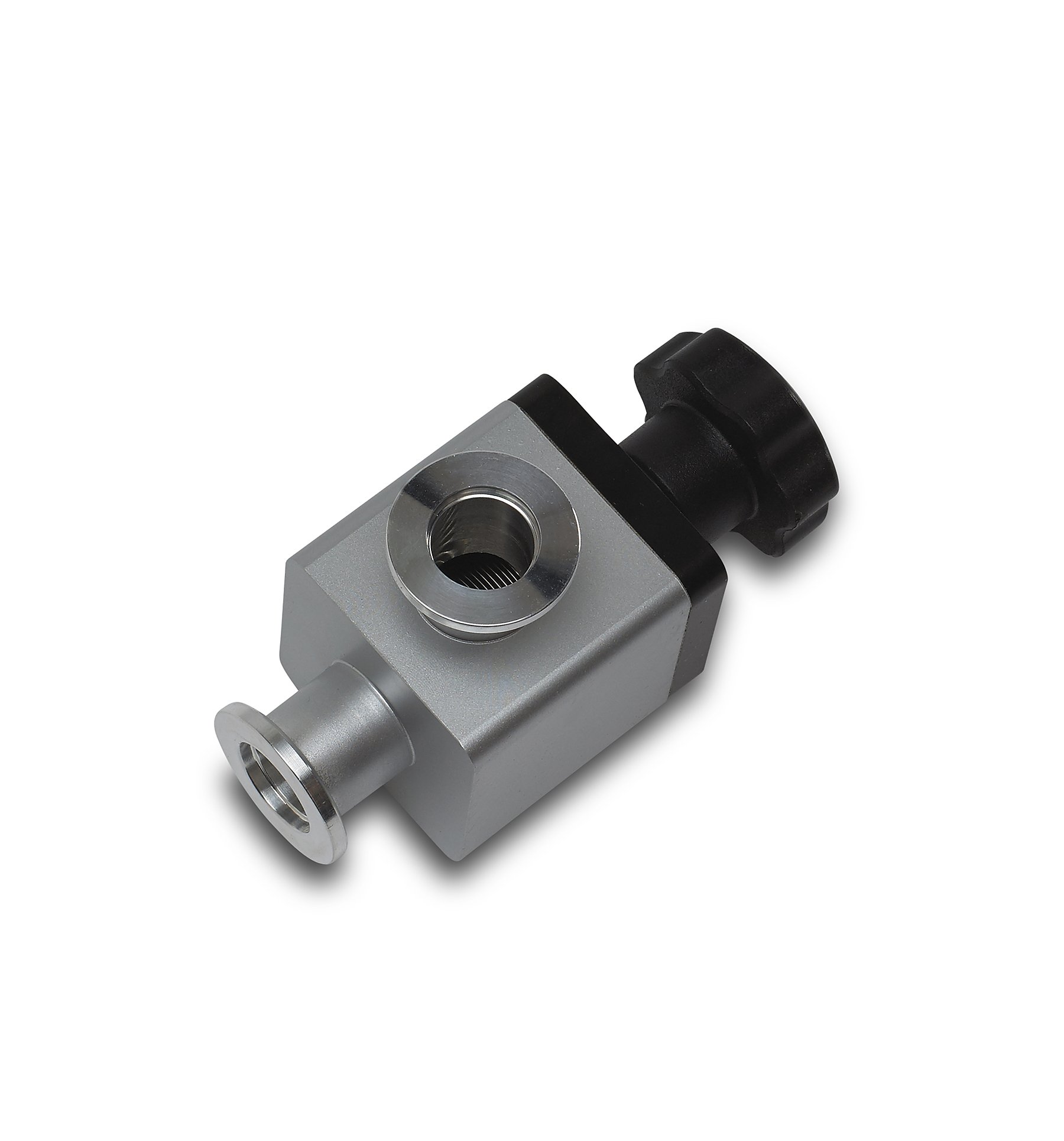VAC016VV KF-16 Manual High Vacuum Valve - 90 Degree Right Angle Vacuum Adapter for Laboratory, Semiconductor & Industrial Applications
