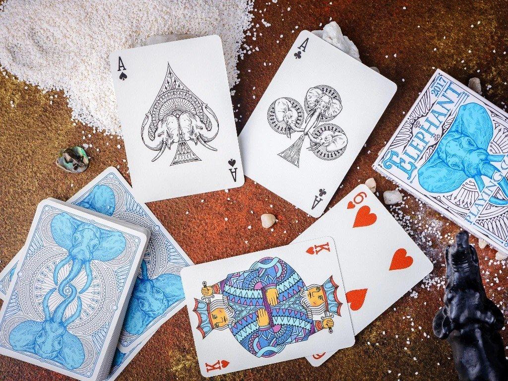 Premium Tundra Elephant Themed Playing Cards - Waterproof & Durable for Outdoor Camping, Travel & Game Nights
