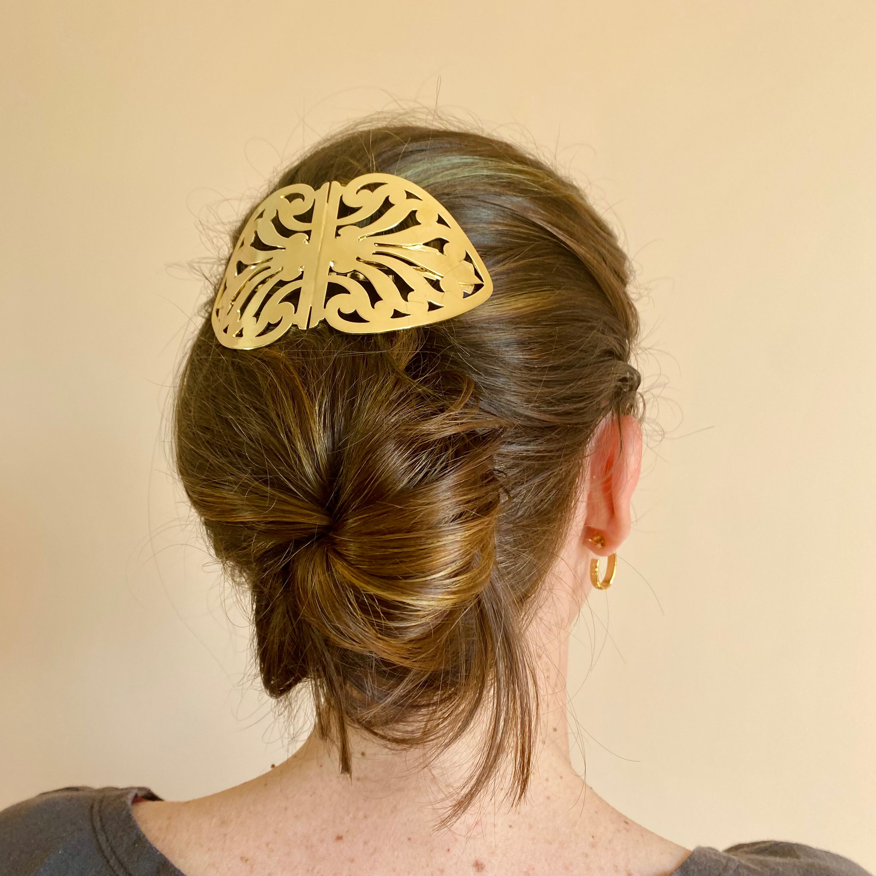 Selena Gold Hair Clip - Elegant Grande Barrette for Women | Perfect for Weddings, Parties & Everyday Styling