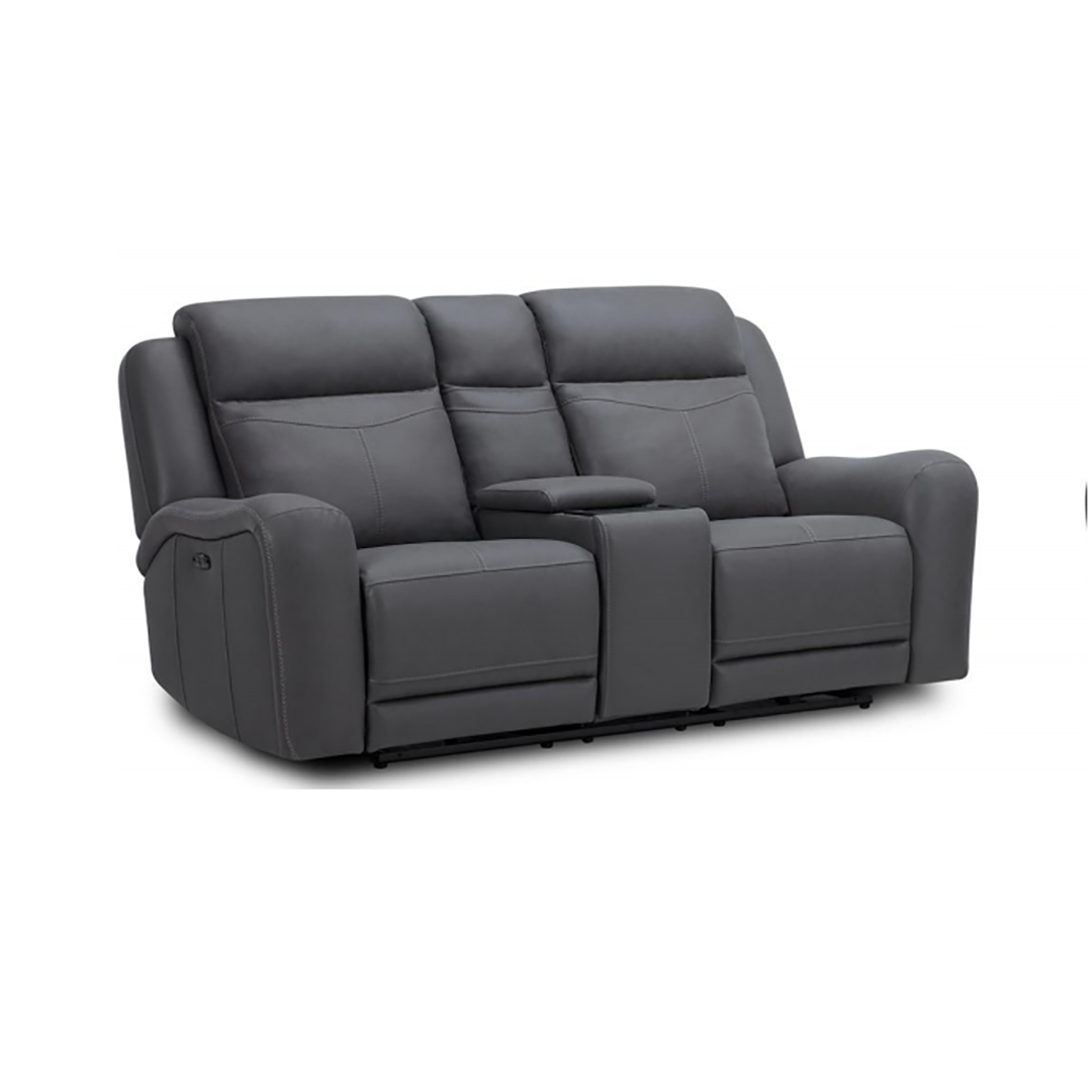 Montana Power Reclining Loveseat with Console - Modern Electric Recliner Sofa for Living Room, Home Theater & Family Room - Comfortable Two-Seater with USB Charging & Cup Holders