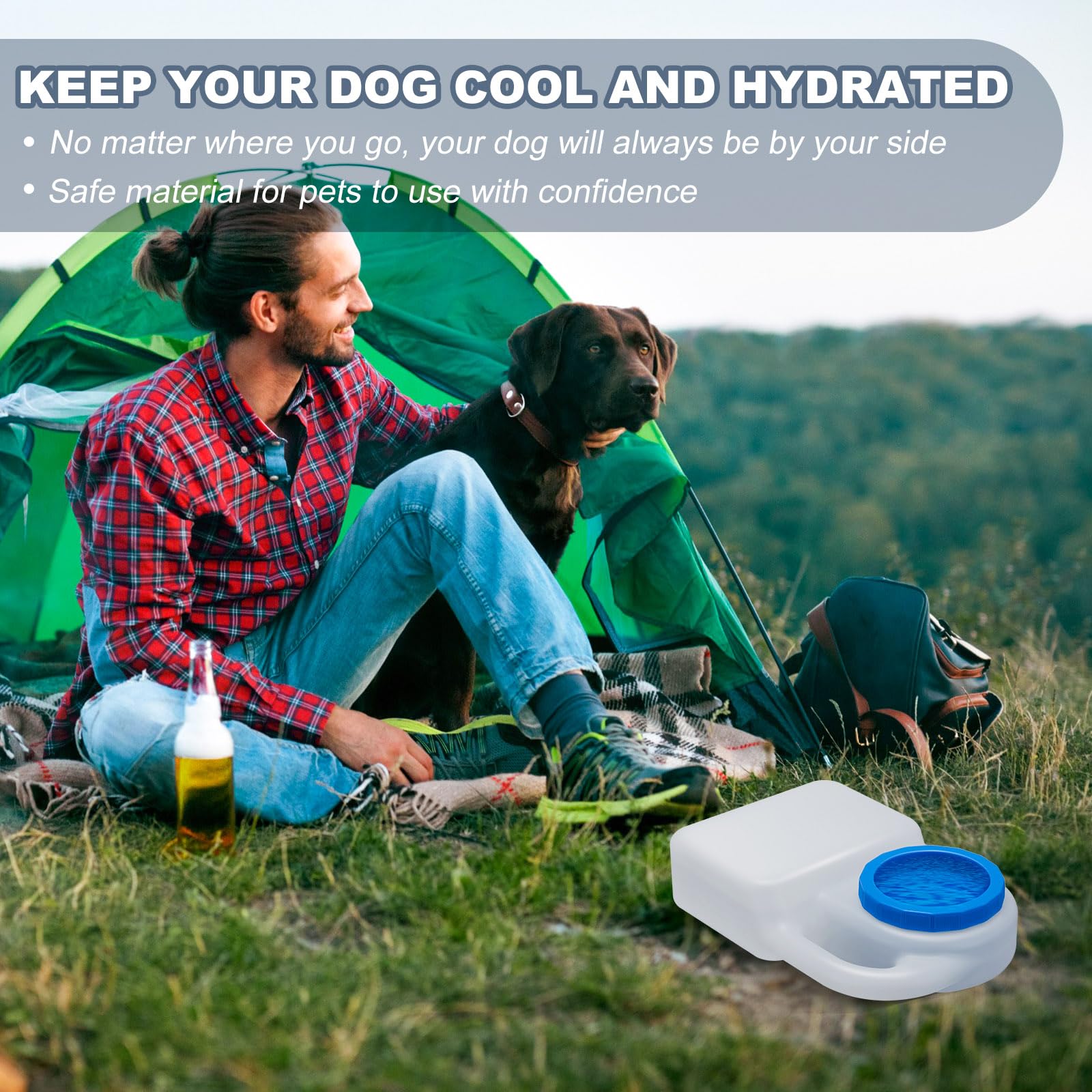 2 Pack 3 Quart Portable No Spill Dog Water Bowl - Collapsible Travel Pet Bowl for Small & Large Dogs, Cats - Ideal for Camping, Hiking, Road Trips & Outdoor Adventures