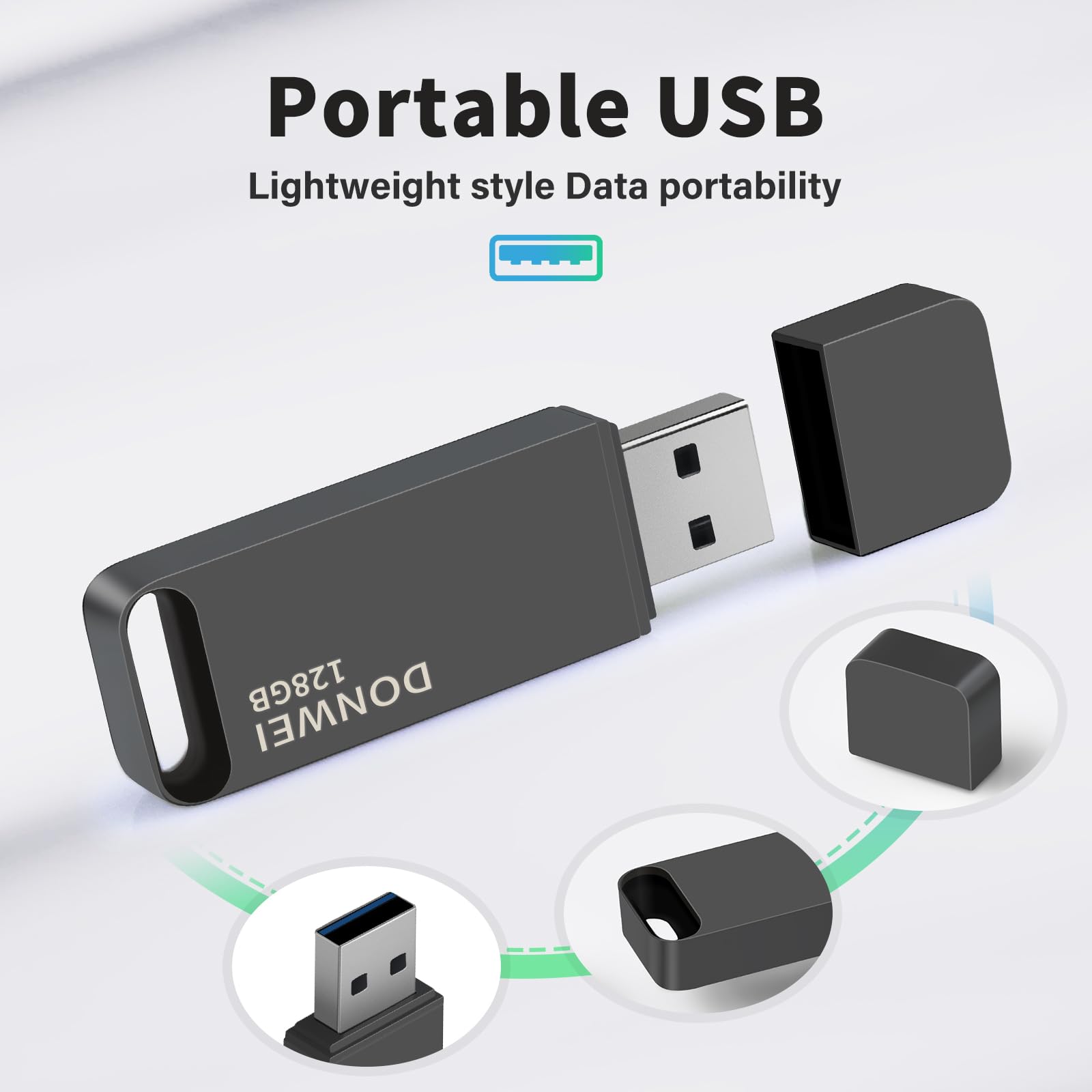 128GB USB 3.0 Flash Drive High Speed Memory Stick - Portable Thumb Drive for Data Storage, File Transfer, Backup - Perfect for Students, Office Work, Travel & Daily Use