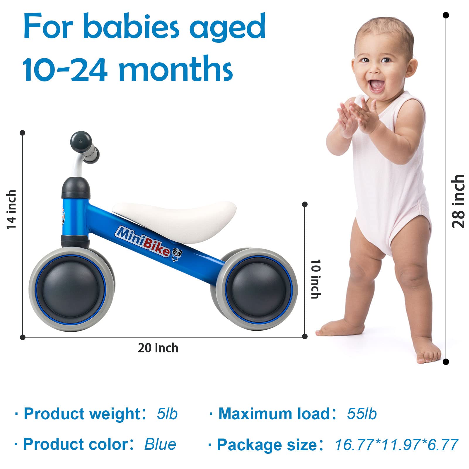**Ancaixin Baby Balance Bike for 1-3 Year Old Boys & Girls – No Pedal 4-Wheel Toddler Bicycle | First Birthday Gift | Indoor & Outdoor Learning & Riding Toy**    *(Use for early walking practice, balance training, and outdoor adventures!)*