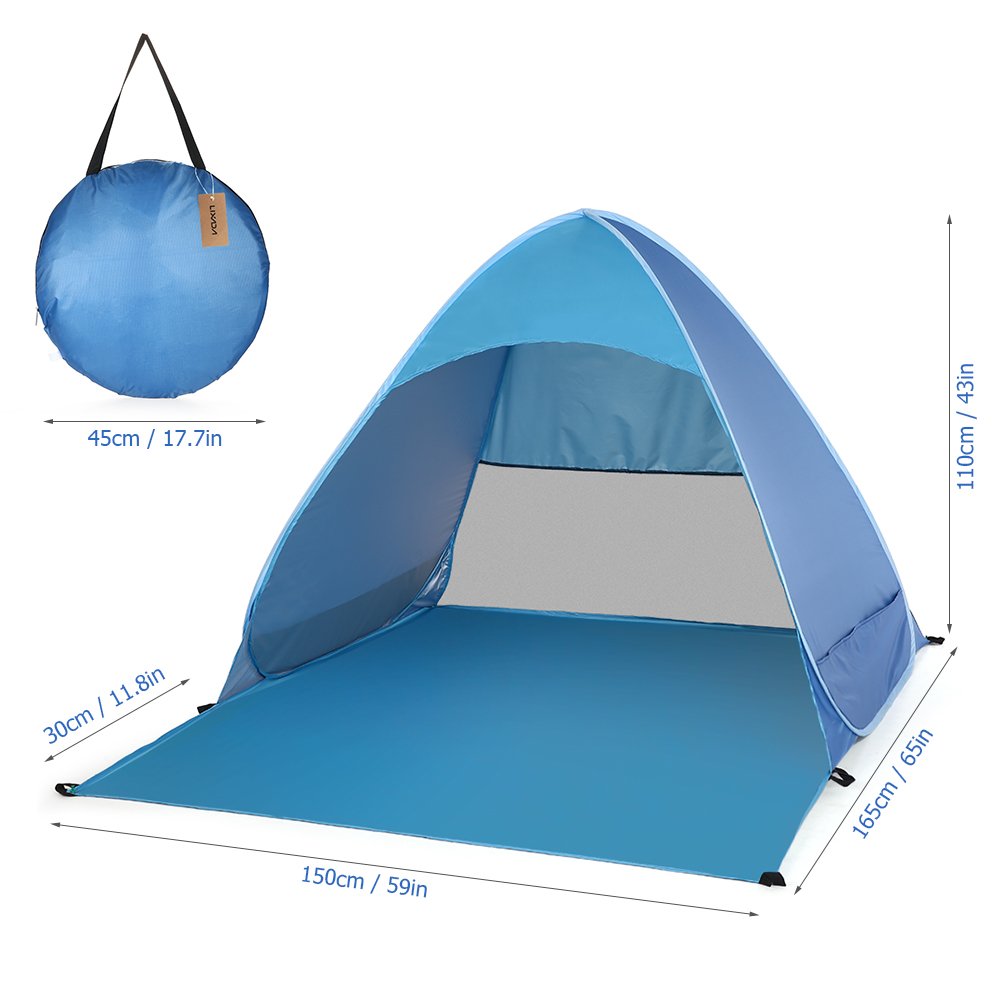 Automatic Pop Up Beach Tent - Instant Setup, Lightweight & Portable with UPF 50+ UV Protection for Camping, Fishing, Picnics | Perfect Sun Shelter for Beach, Backyard & Outdoor Adventures