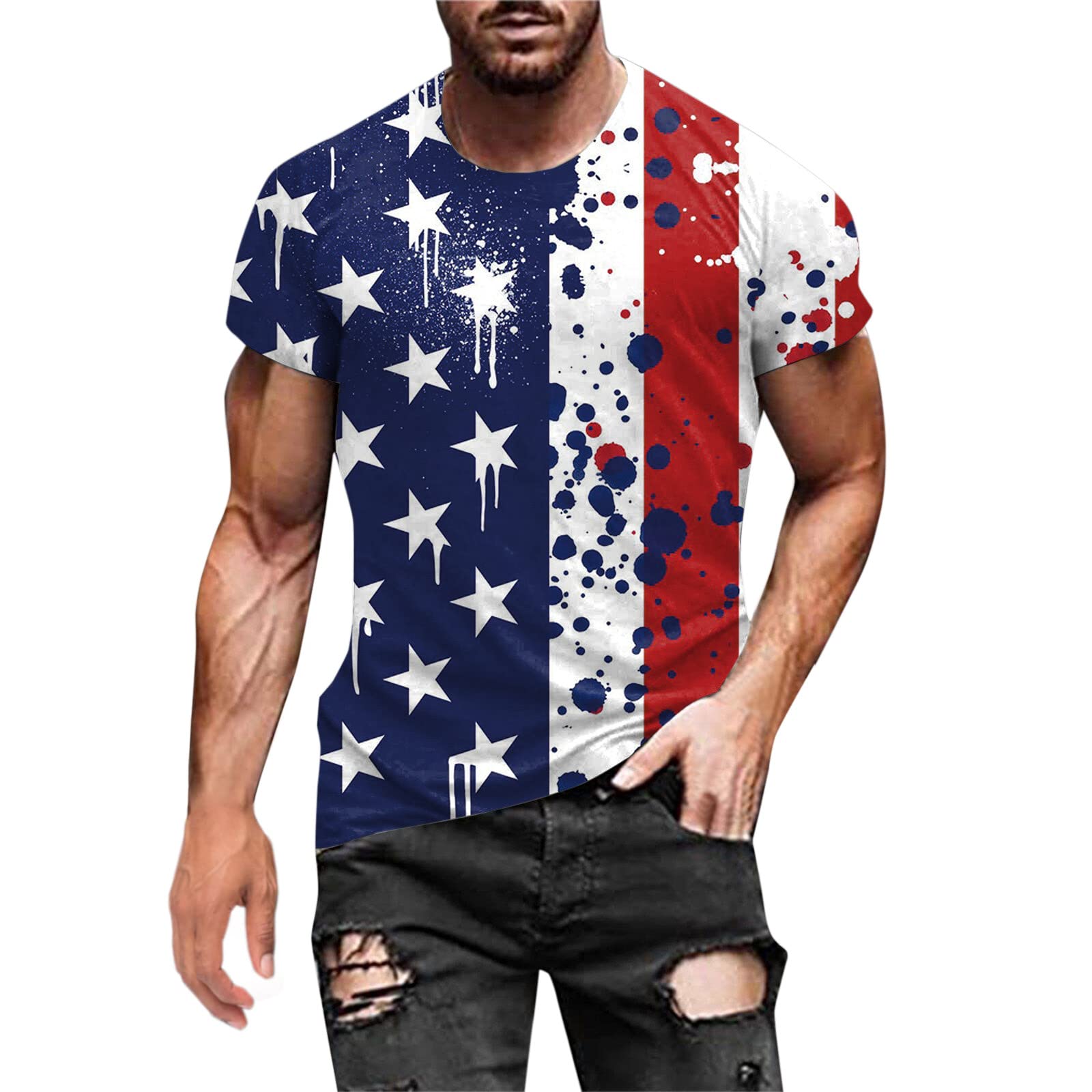 WOCACHI Men's Short Sleeve T-Shirt - Jesus Cross Lion Print Athletic Tee for Summer, Streetwear & Workout | Casual Wear, Gym, Church & Outdoor Activities