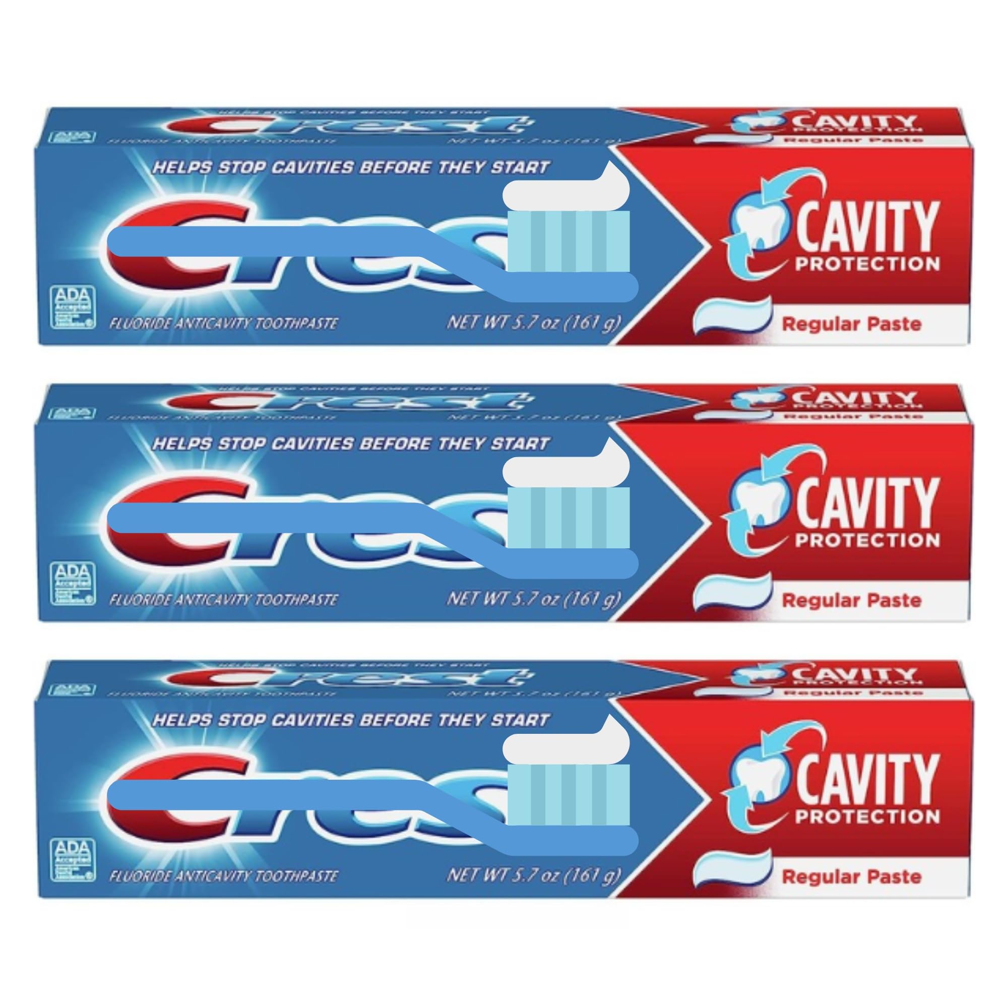 **Cavity Protection Toothpaste - 5.7 oz (Pack of 3) | Fluoride Toothpaste for Cavity Prevention & Exposed Root Care | Fresh Breath & Daily Oral Care for Adults & Kids**    *(Ideal for daily brushing, travel, and family oral hygiene routines.)*