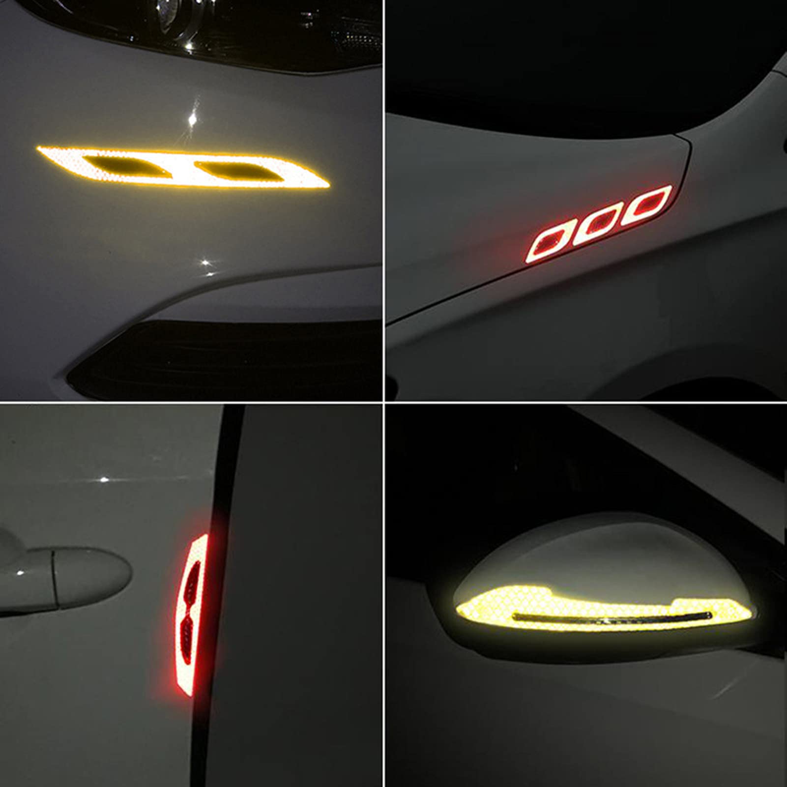 Carbon Fiber Reflective Car Door Edge Guard Stickers - Anti Scratch Safety Warning Strips for Vehicle Protection | Perfect for Night Driving, Parking Safety & Door Edge Protection