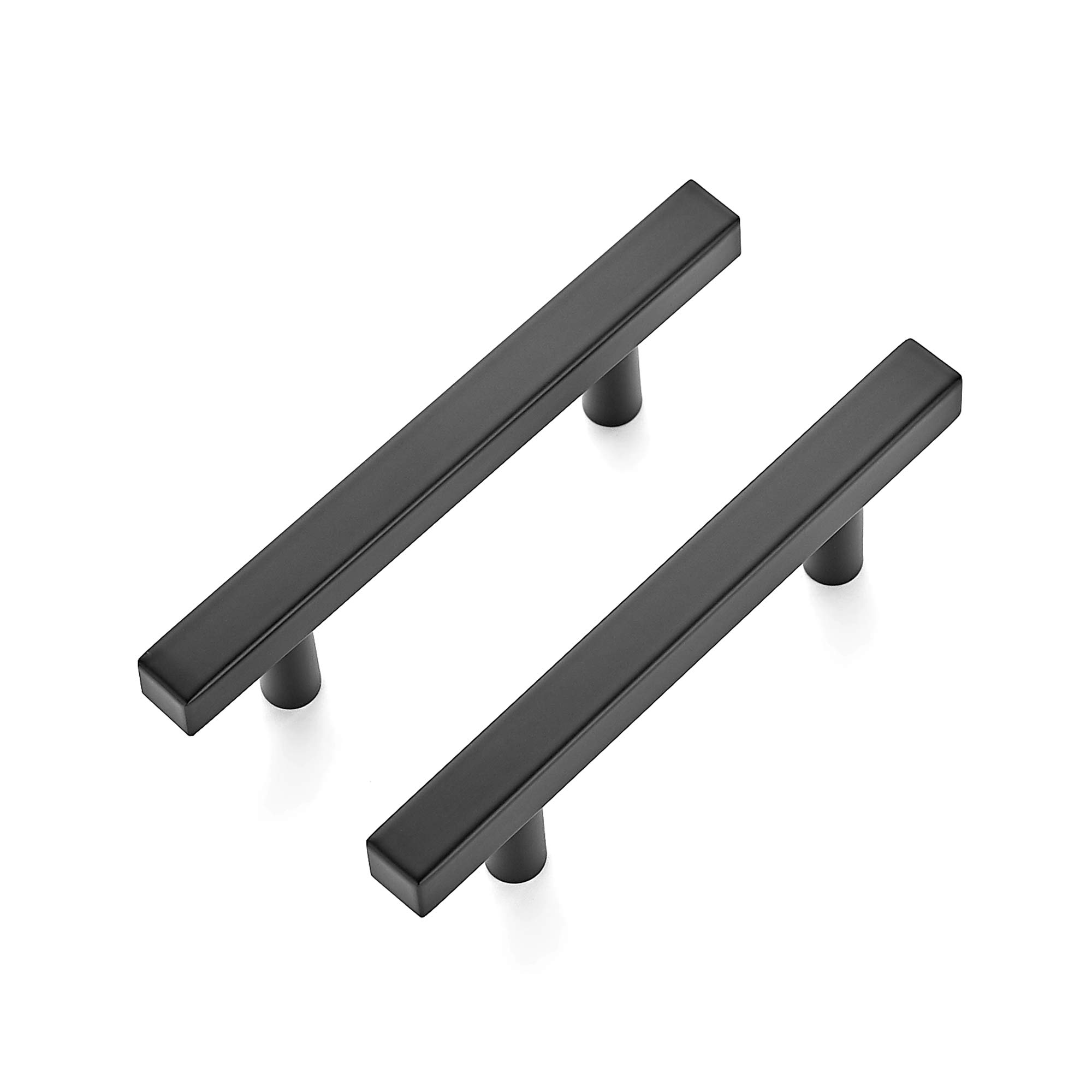 Ravinte 55-Pack 5 Inch Square Cabinet Pulls - Matte Black Stainless Steel Kitchen Drawer Handles (5” Length, 3” Hole Center) - Perfect for Modern Cabinets, Dressers & Bathroom Vanities