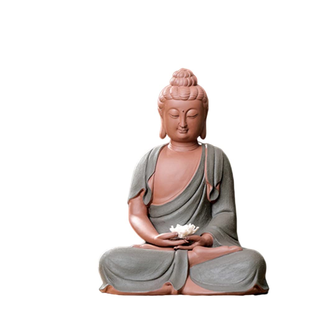 Purple Sand Thai Buddha Statue - Amitabha Meditation Statue for Home Zen Decor & Outdoor Garden (Black) | Perfect for Yoga Studios, Meditation Spaces & Spiritual Gifts