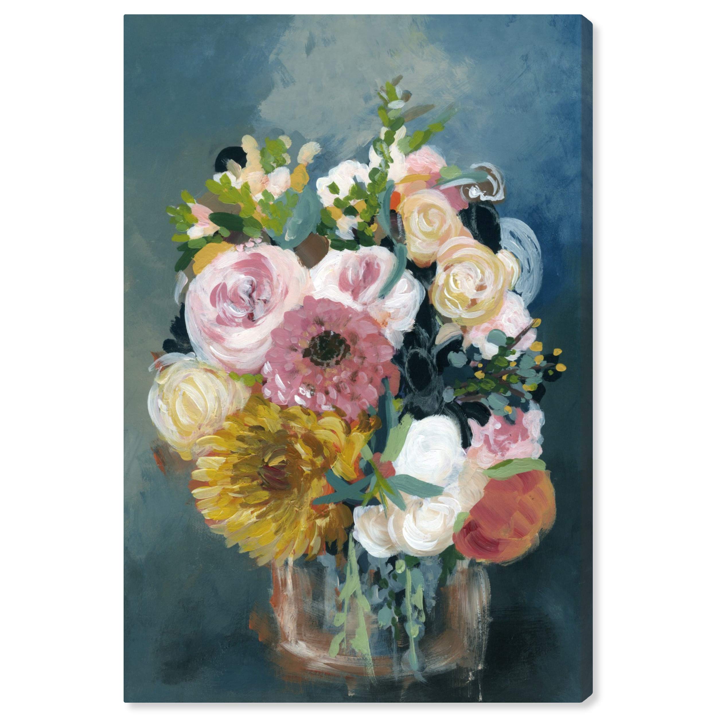 Oliver Gal Artist Co Floral Wall Art Canvas Print - Spring Bouquet in Blue & Pink, 10x15 Inches, Home Decor for Living Room, Bedroom & Office