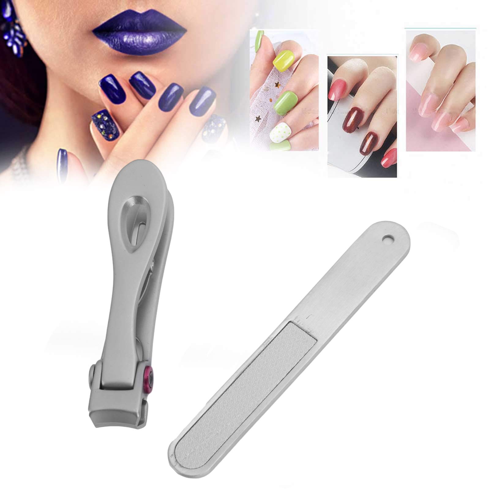 EXCLUZO Professional Nail File Set - Ergonomic Extended Handle Manicure Files for Home & Salon Use (Type B + Silver File) - Perfect for DIY Nail Care, Pedicures & Professional Nail Salons