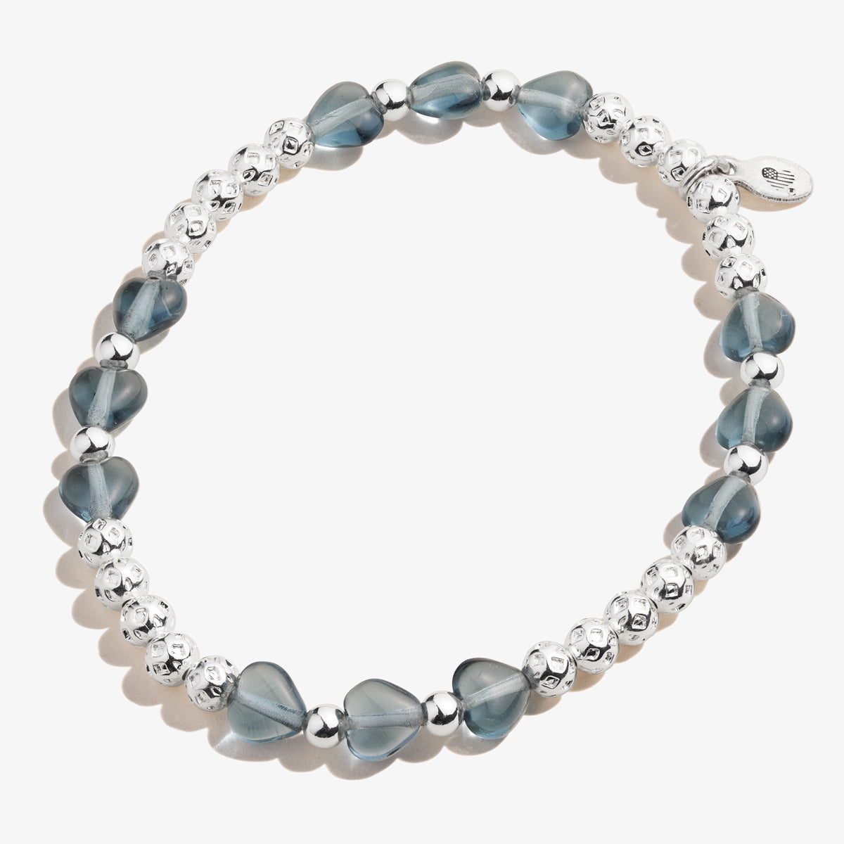Blue Crystal Heart Stretch Bracelet for Women - Adjustable Beaded Elastic Bracelet for Everyday Wear, Gifts, Parties & Special Occasions