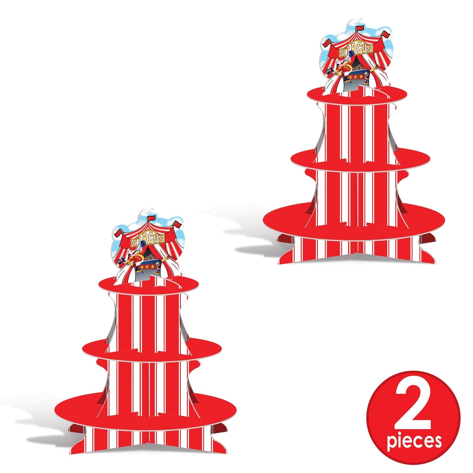 12 Pack Beistle Circus Tent Party Cupcake Stand - Colorful Cupcake Tower for Birthday Parties, Baby Showers & Carnival Themed Events