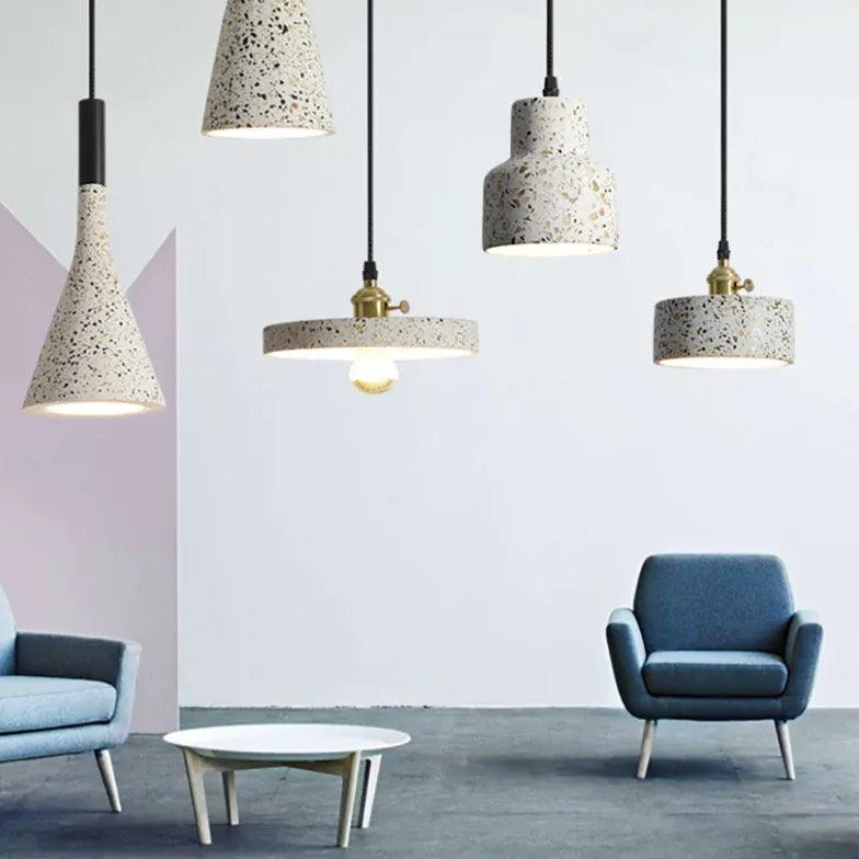 Modern Terrazzo Style Speckled Texture Pendant Light - Elegant Ceiling Lighting for Kitchen, Dining Room & Bedroom Decor